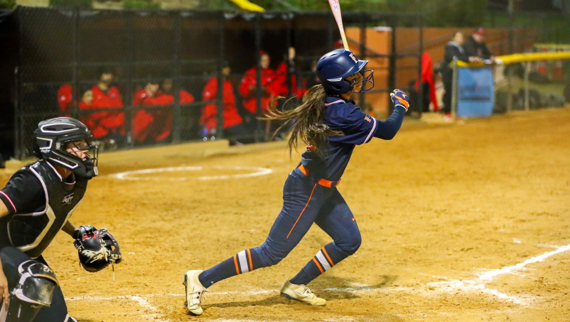 Alexia Lopez first collegiate home run vs. Rutgers MNCC