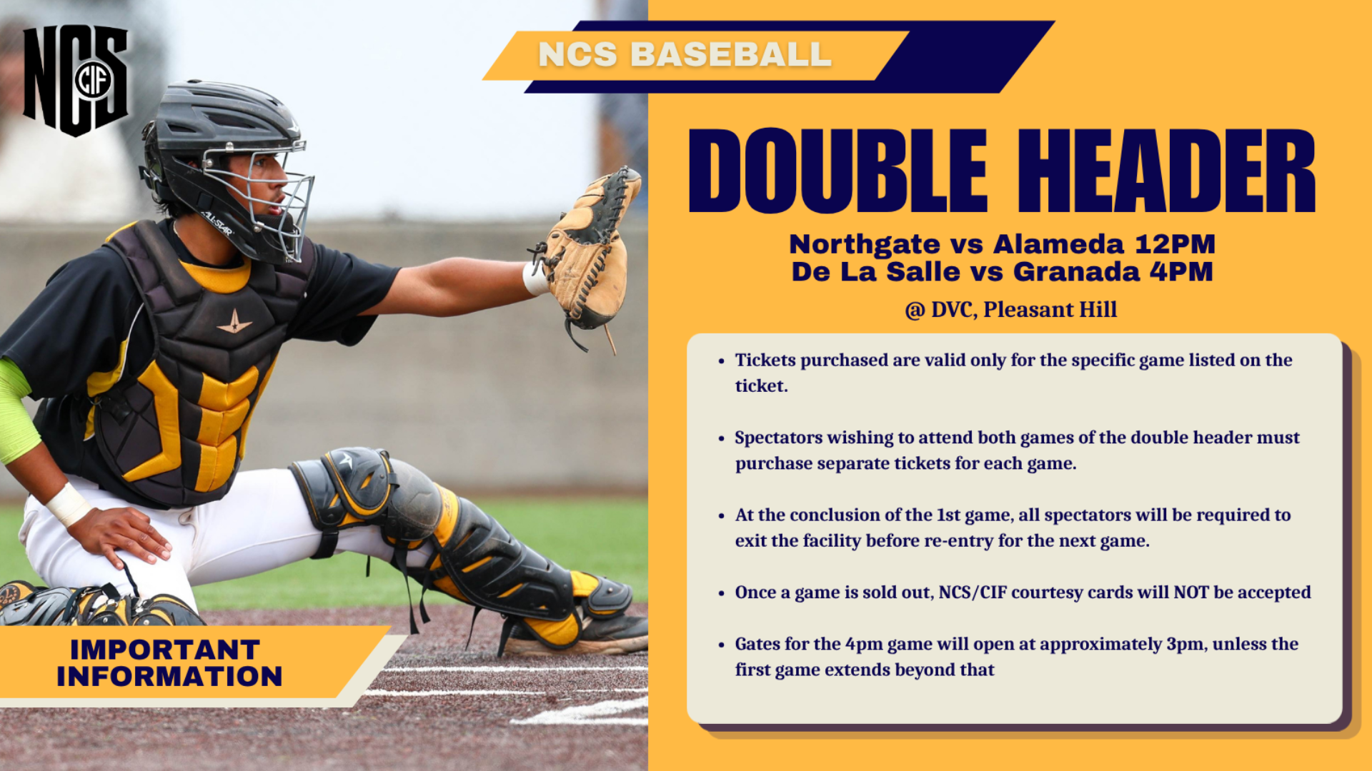 NCS Baseball at DVC info