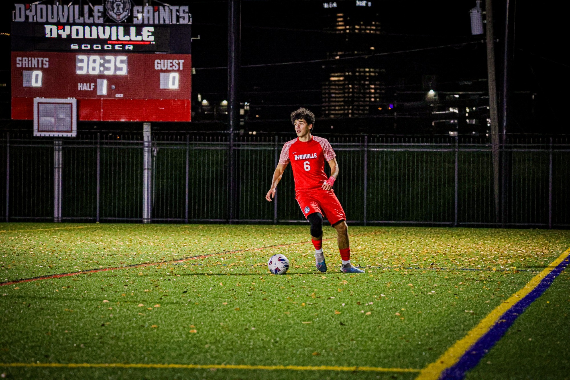 Fernandez looking up the field