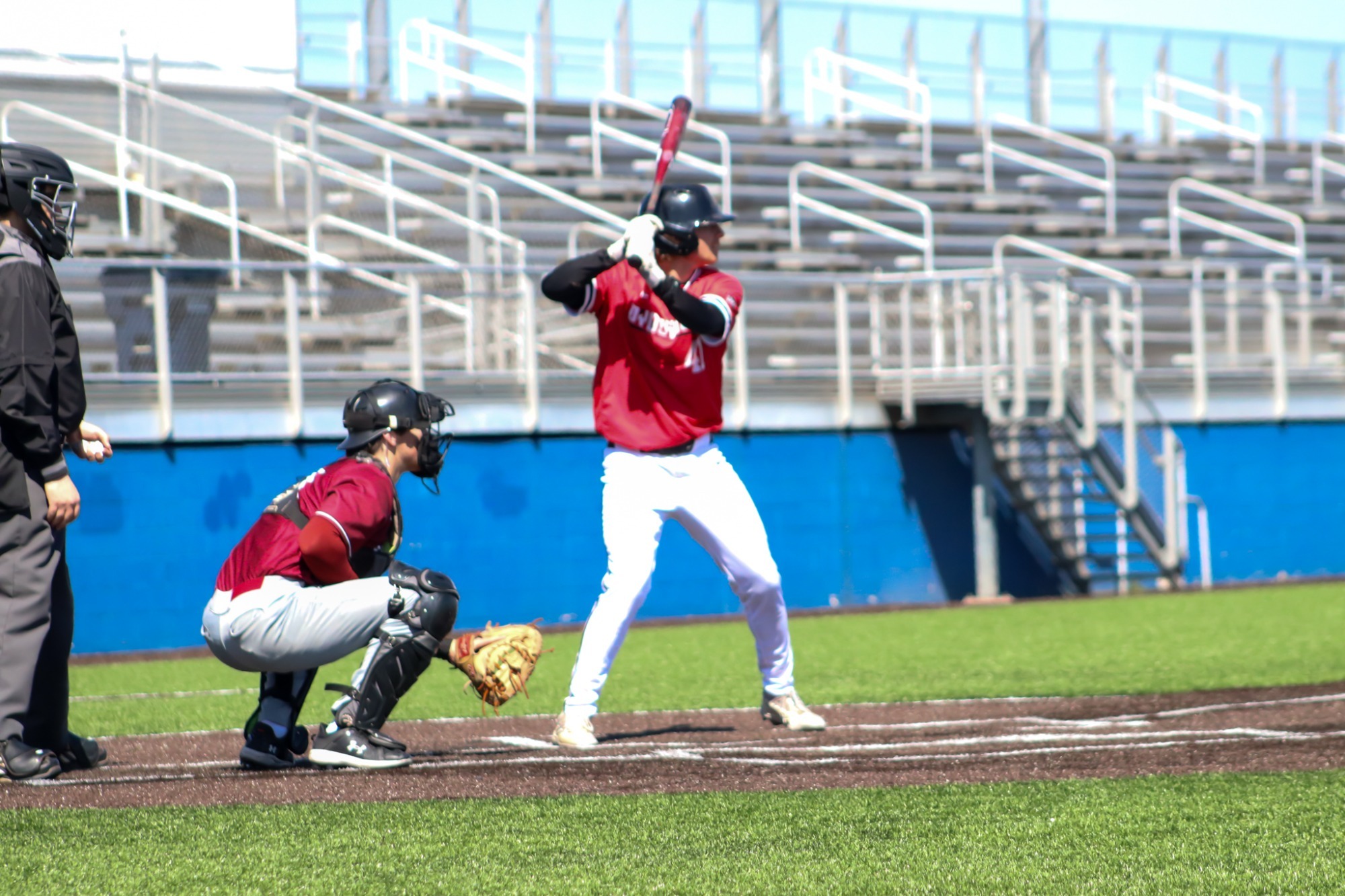 Billy Morris stands in the batter's box