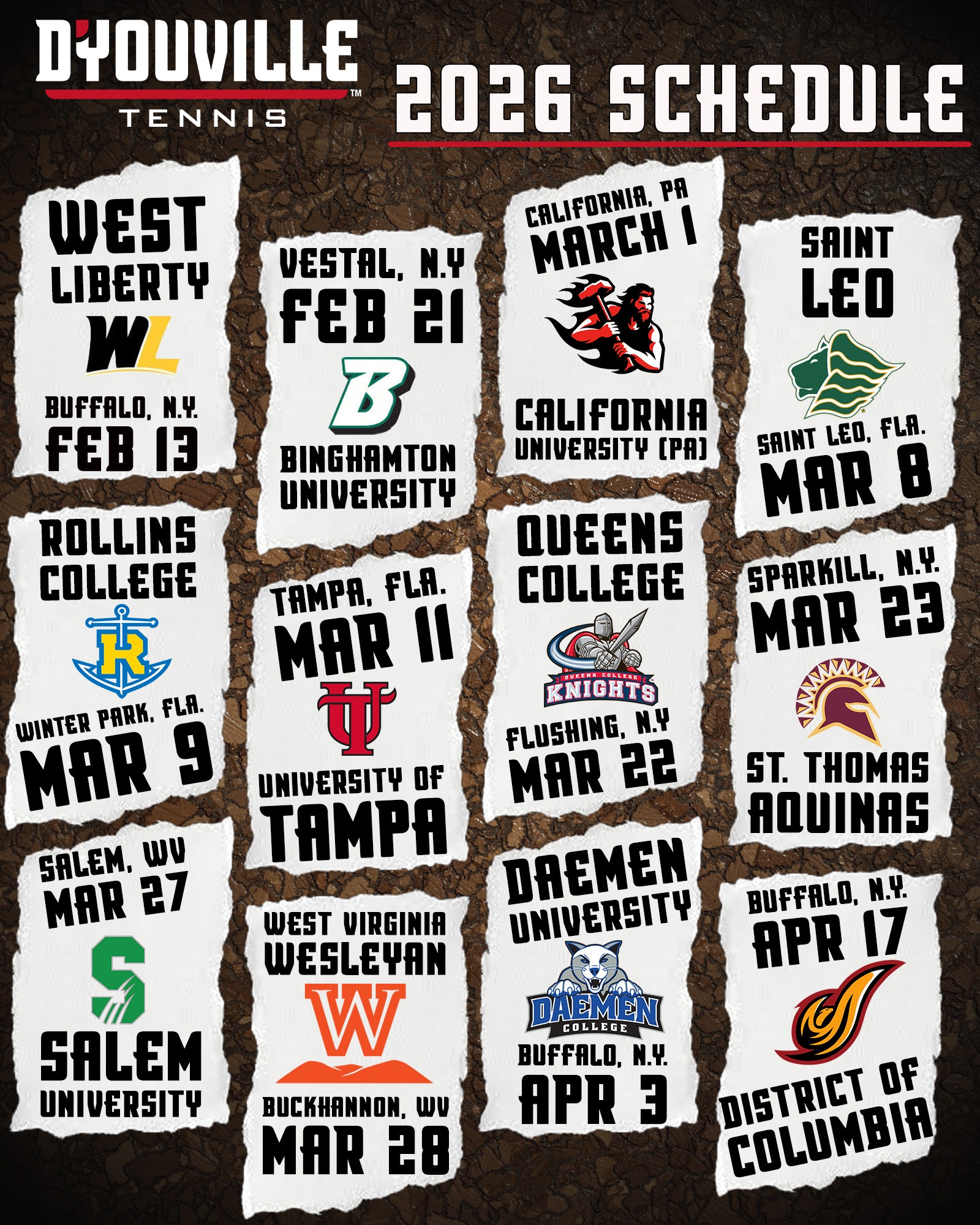 Tennis 2026 Schedule Graphic