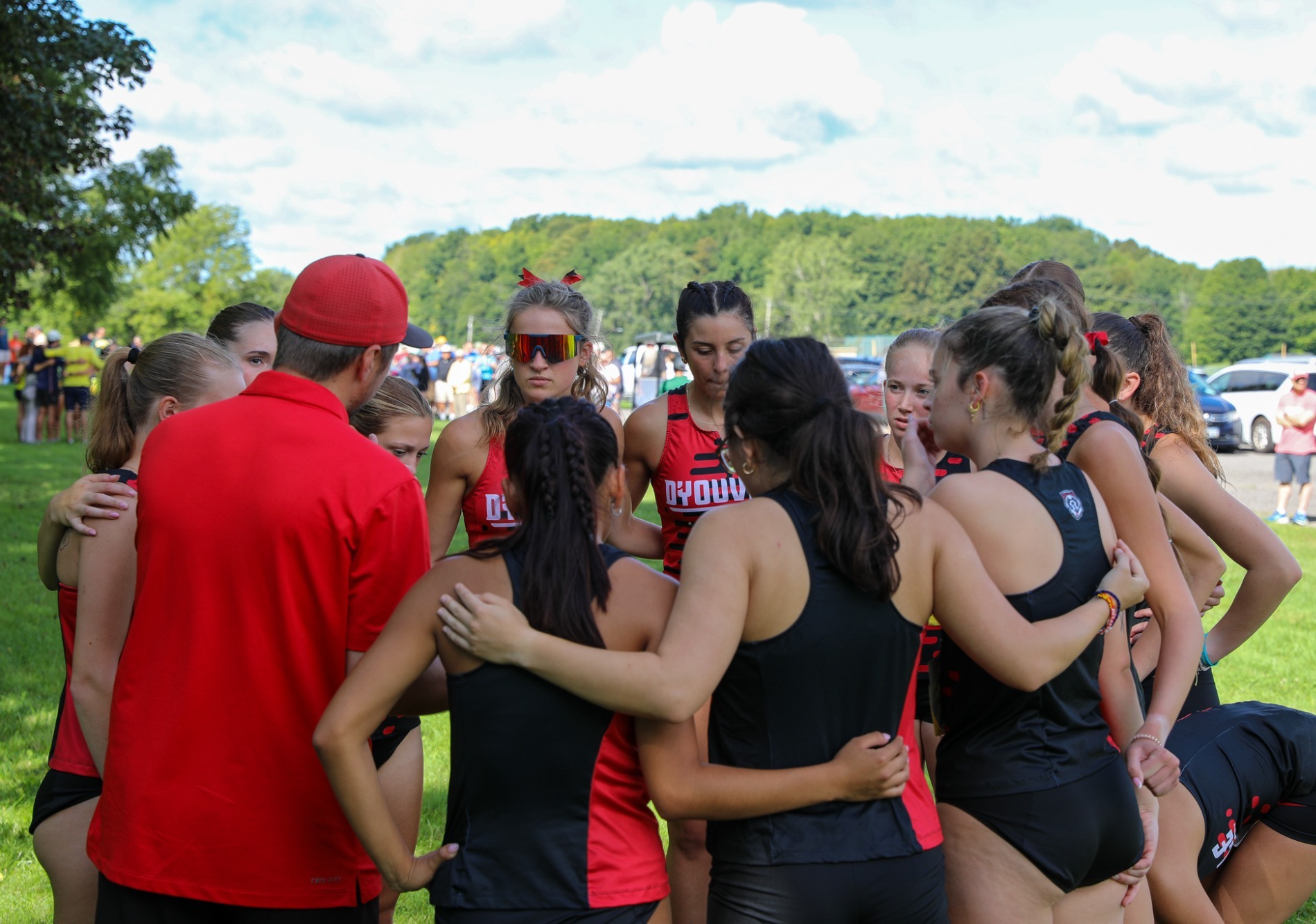 XC team huddle