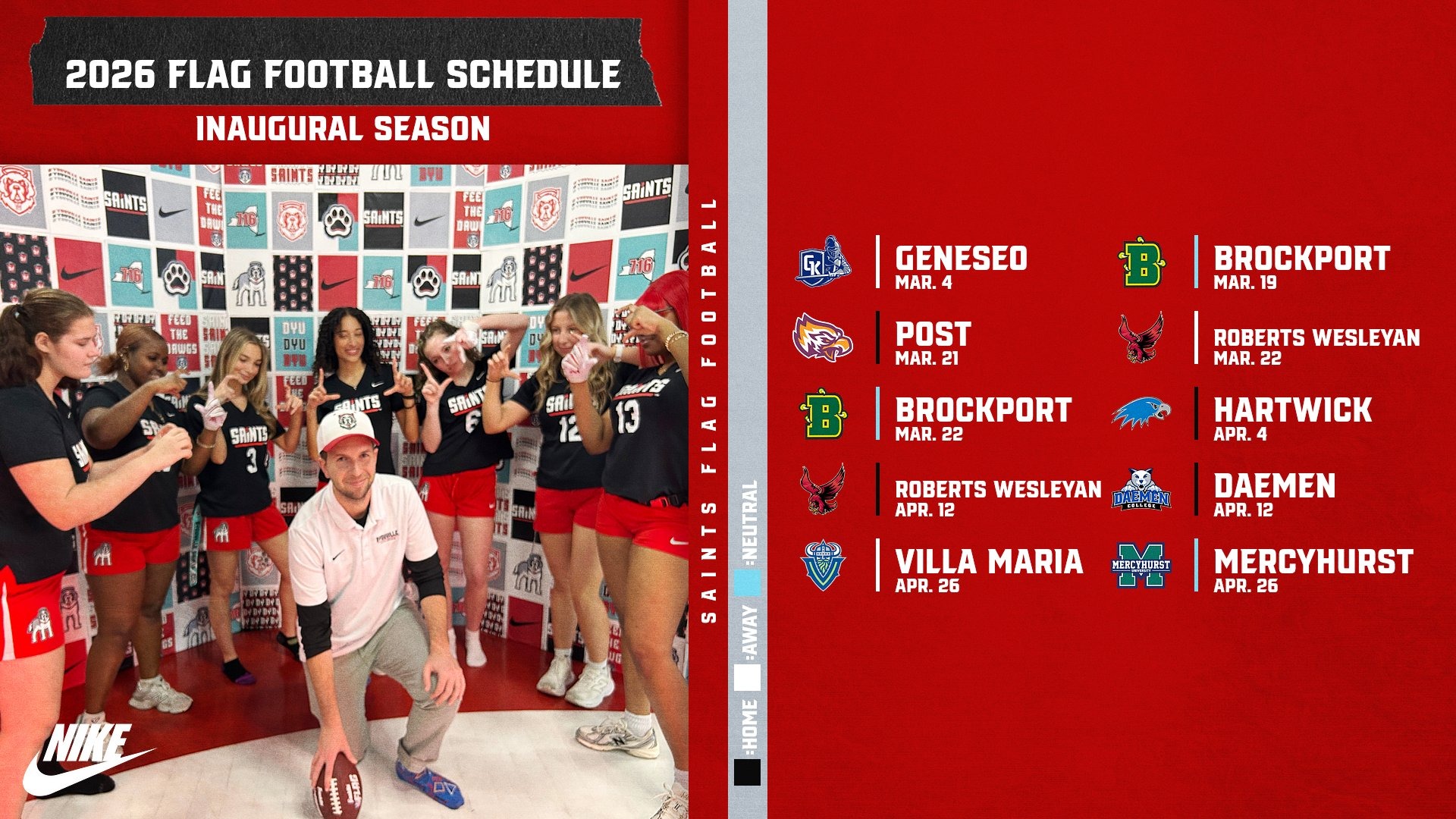 Flag football schedule graphic