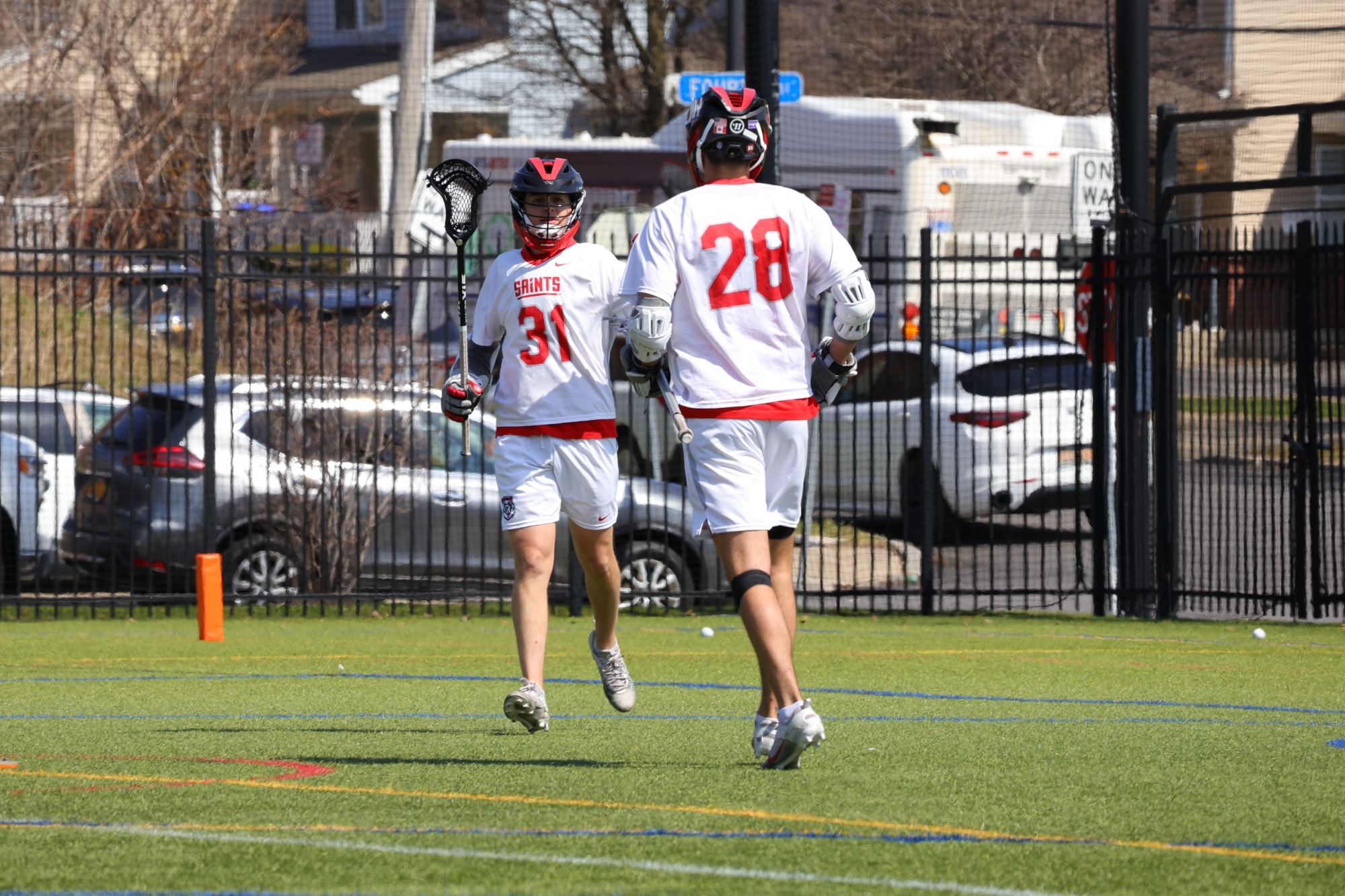 Miller & Sholett fist bumping