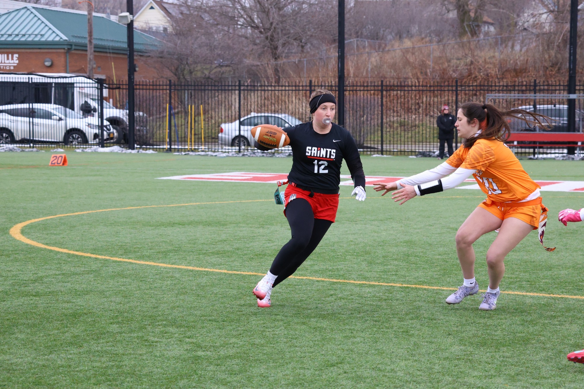 Robinson evading a tackler