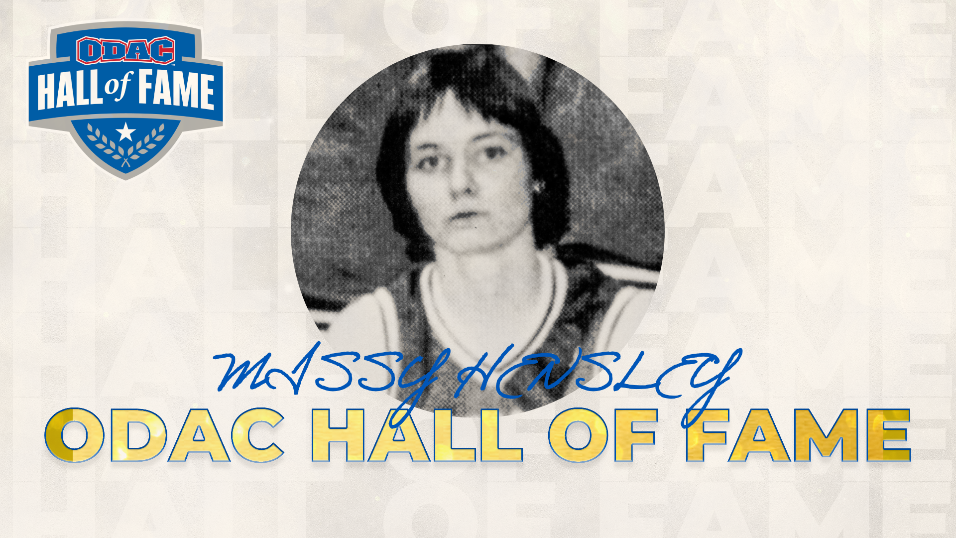 Missy Hensley ODAC Hall of Fame Graphic