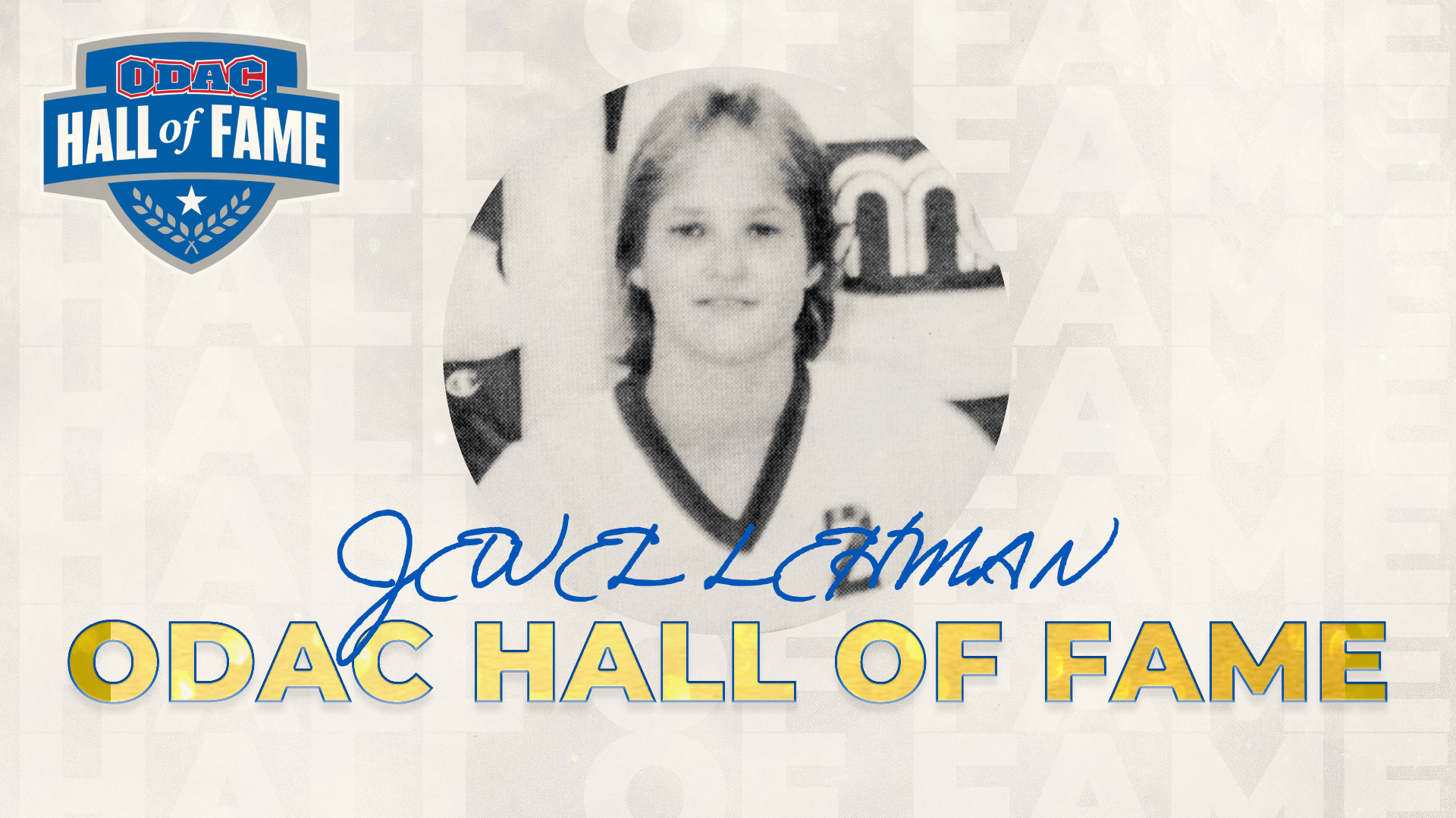 Jewel Lehman ODAC Hall of Fame Graphic