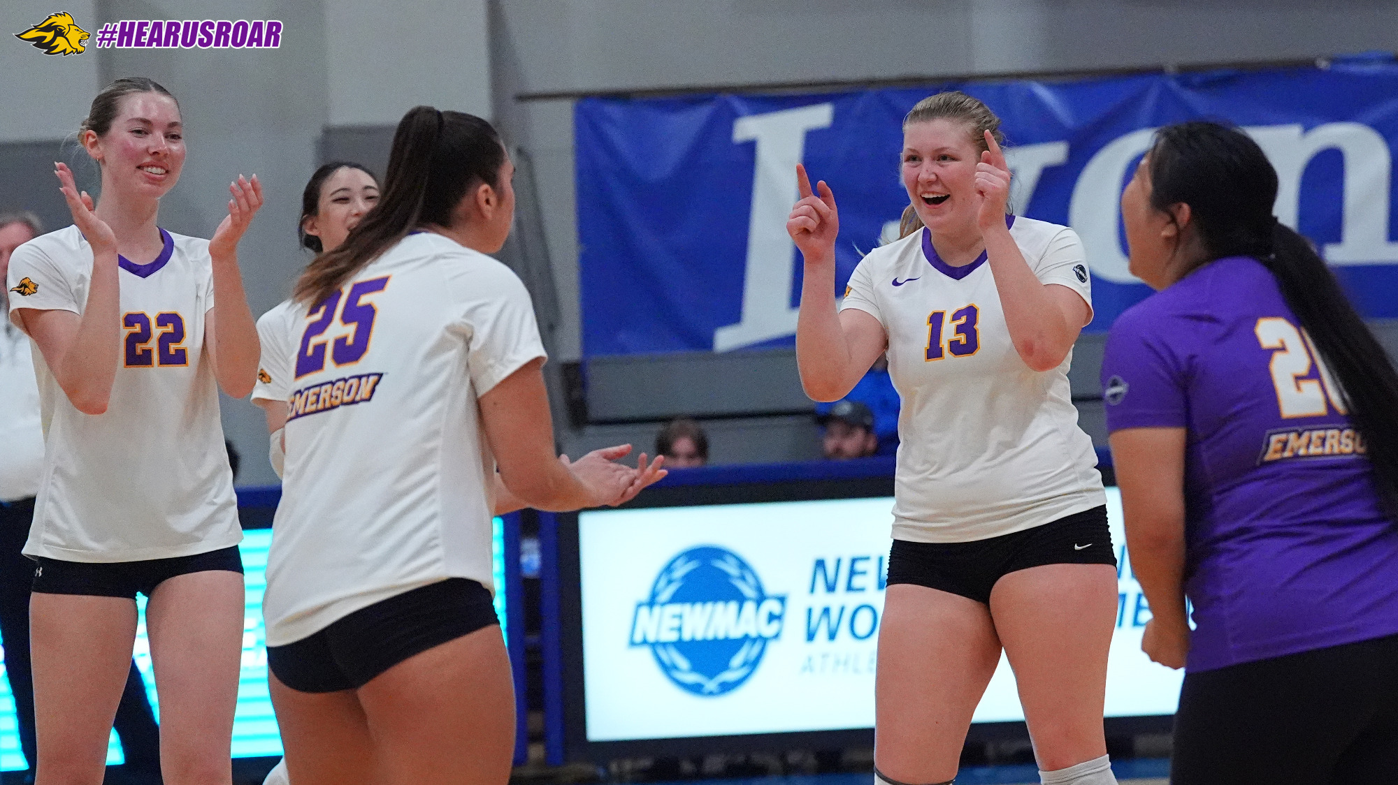 Emerson Women's Volleyball Celebrates at Wheaton
