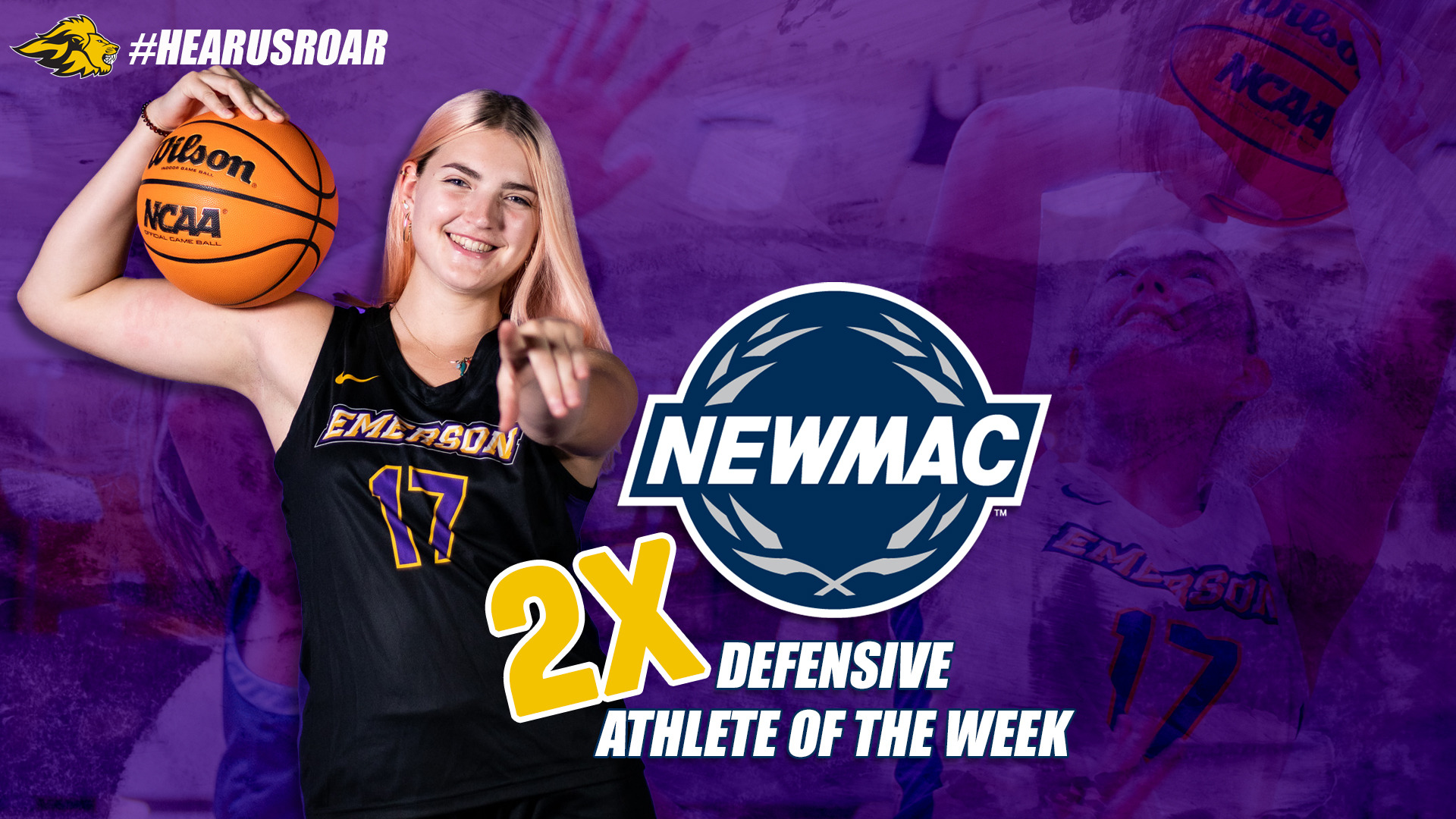 Claire English 2x NEWMAC Defensive Athlete of the Week