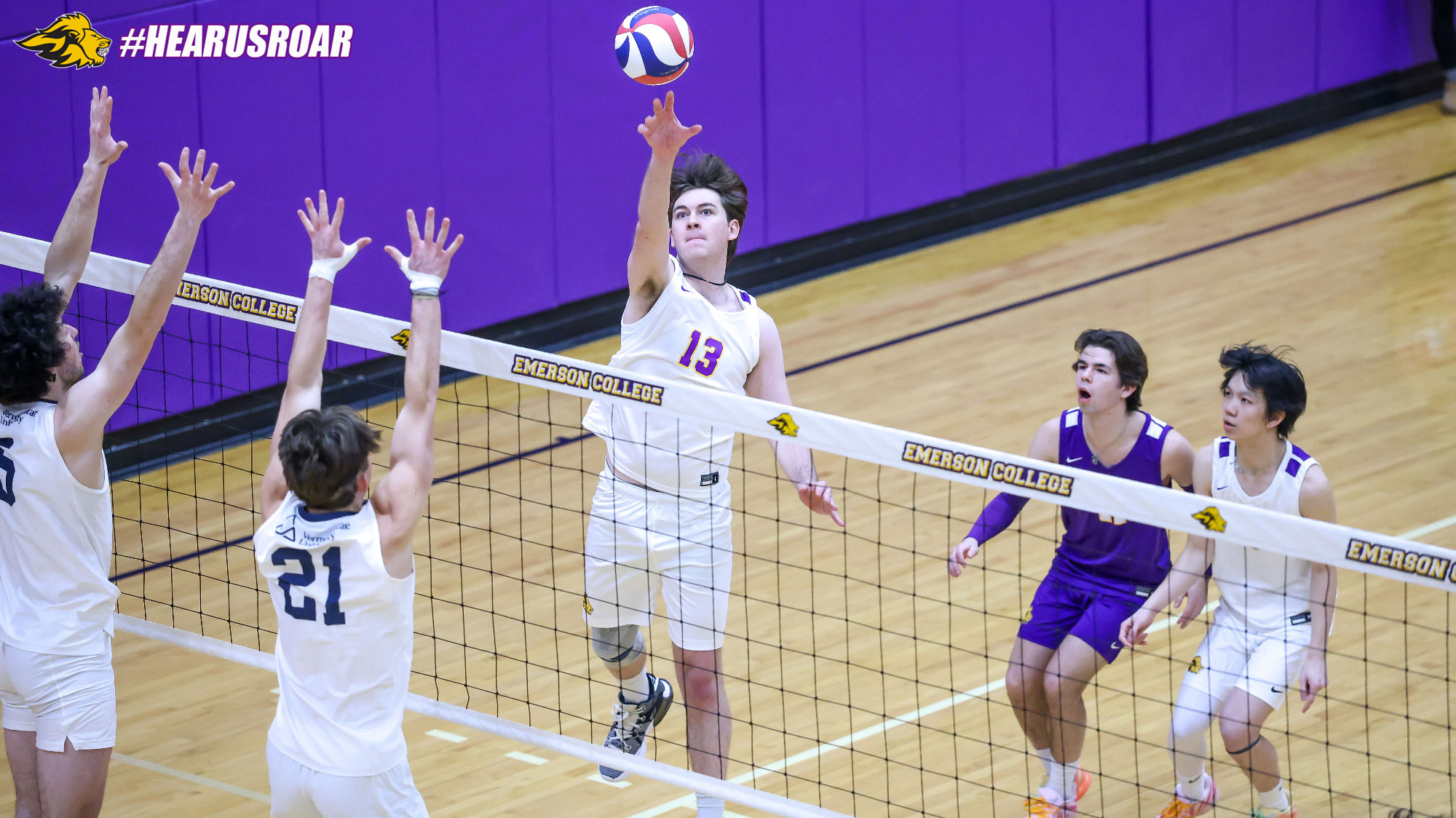 Riley Goldman with an attack against VSU Johnson