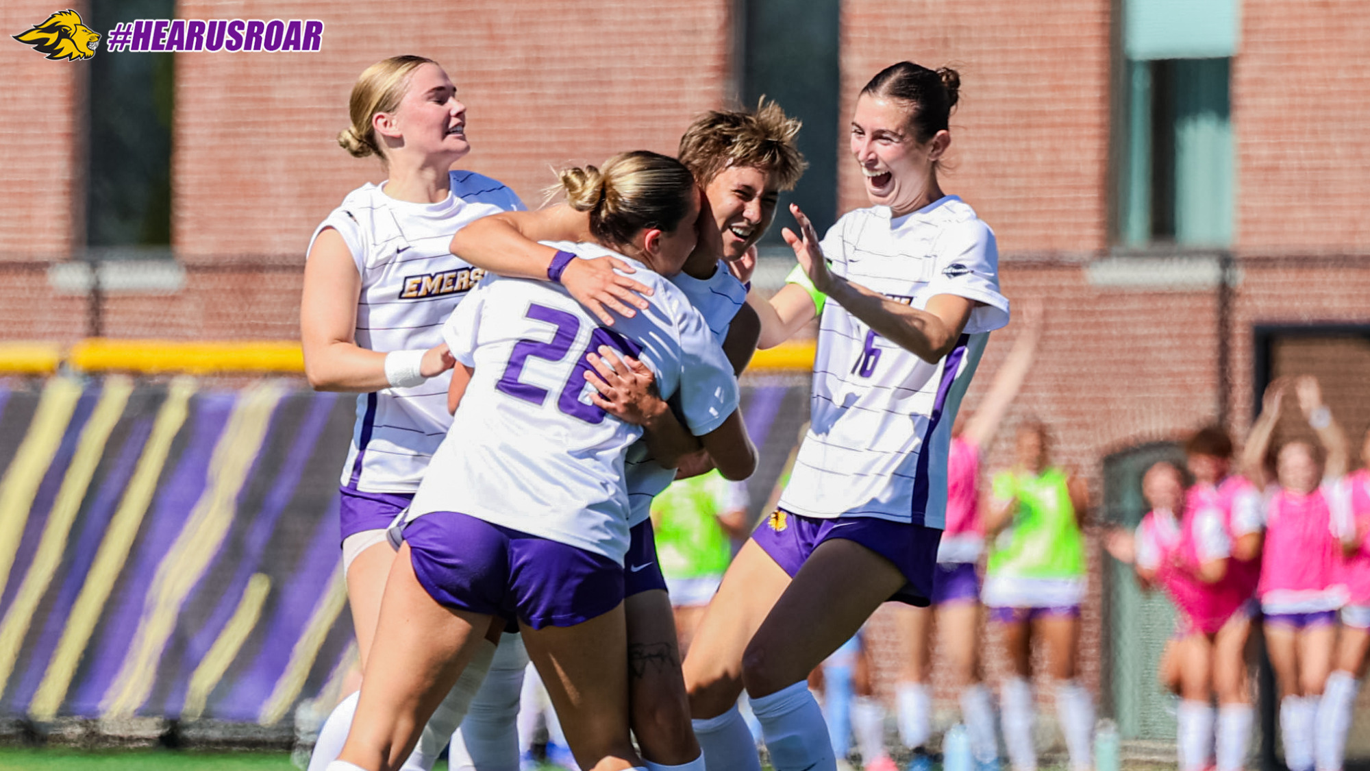 Abby Cockerill celebrates her opening goal against Clark