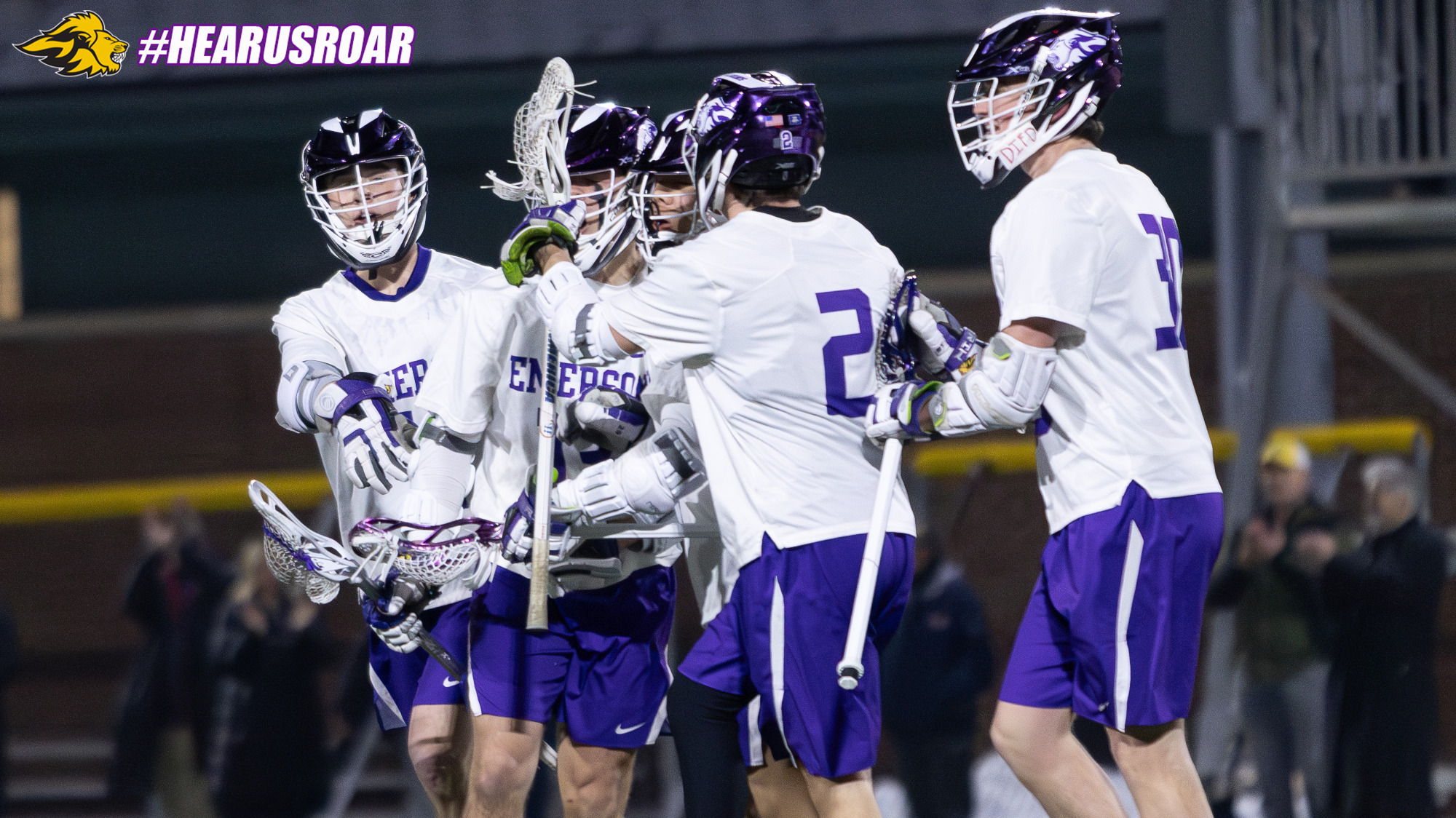 Men's Lacrosse celebrates against WestConn