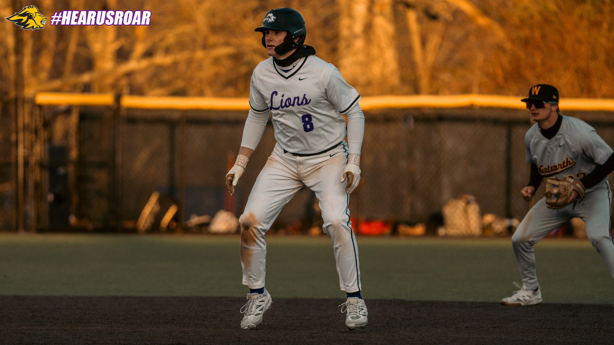 Braeden O'Connell takes a lead at second base