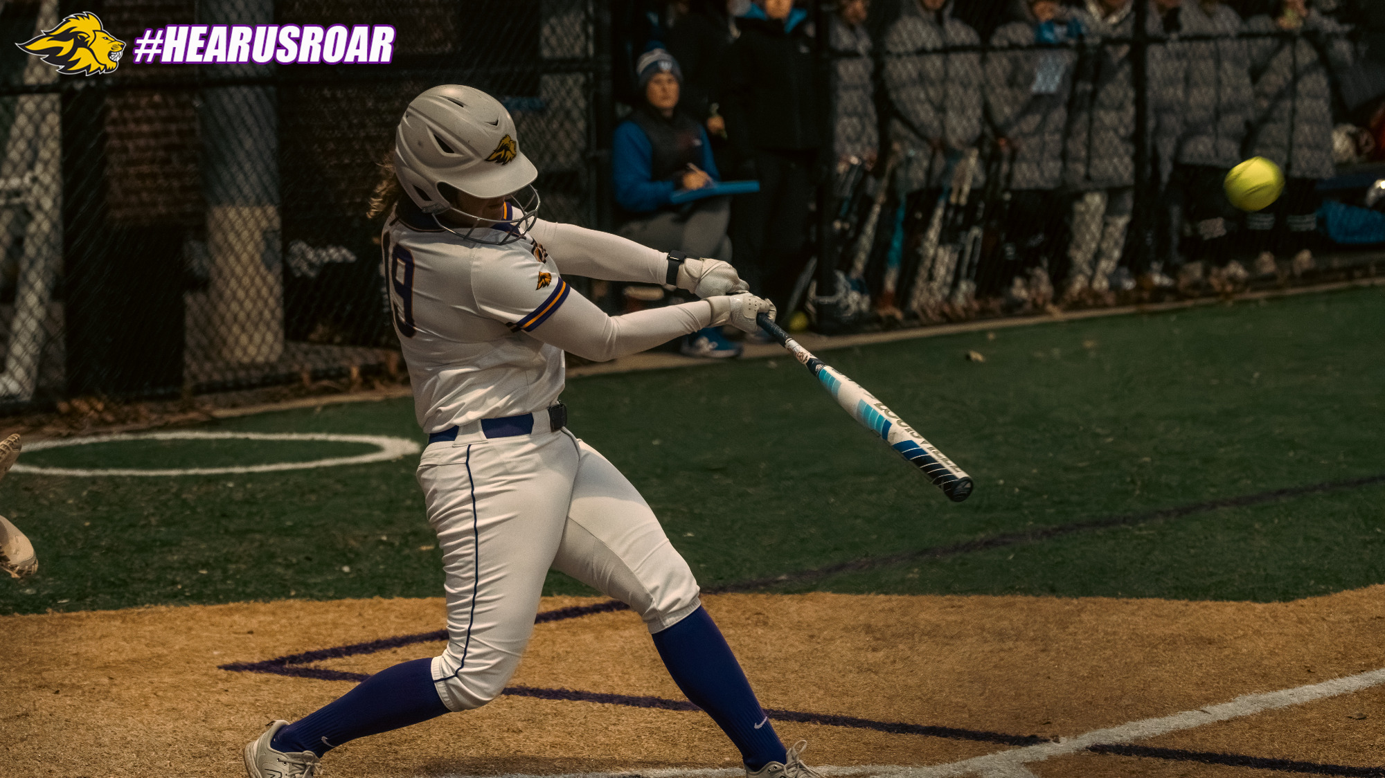 Riley Caiazza belts her first home run of the season against Emmanuel