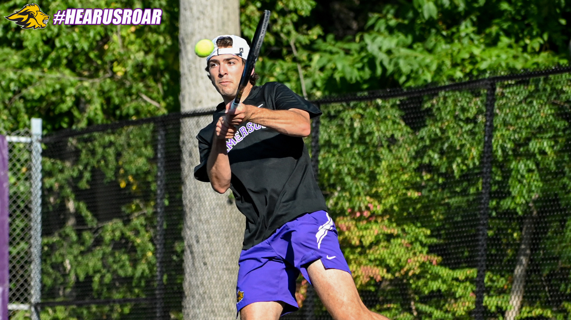 Noah Mesaros forehand against UMass Boston