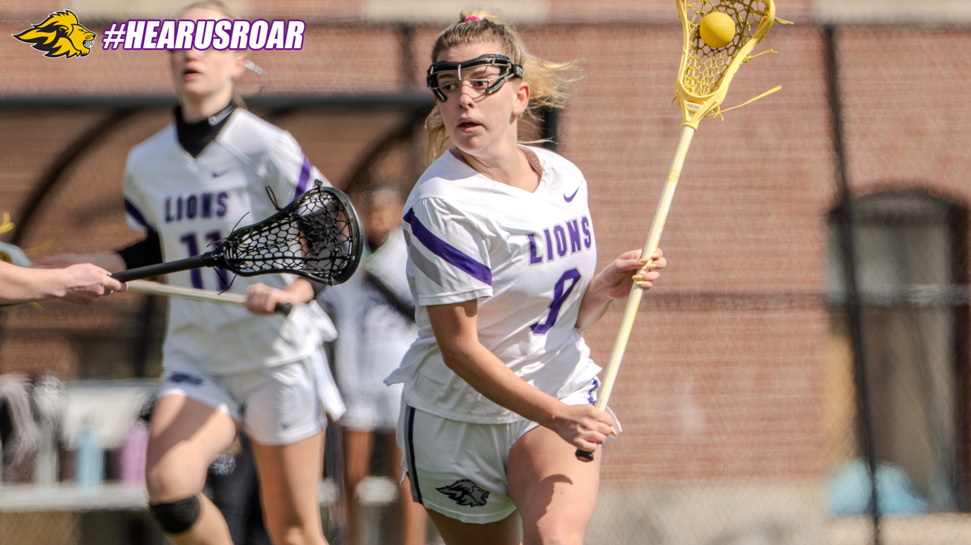 Ava DelliCompagni heads to goal against Salve Regina