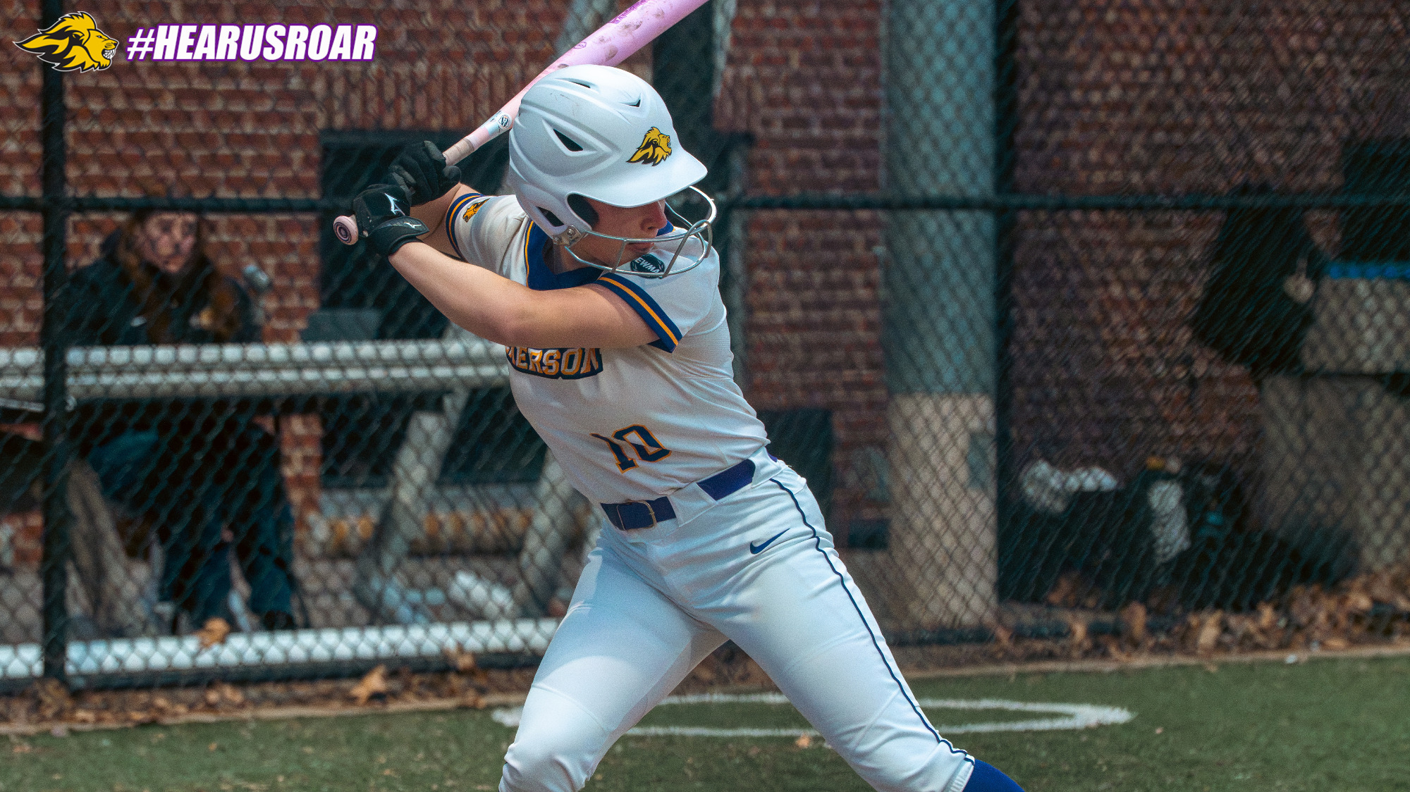 Aislinn McCoy at bat against Emmanuel