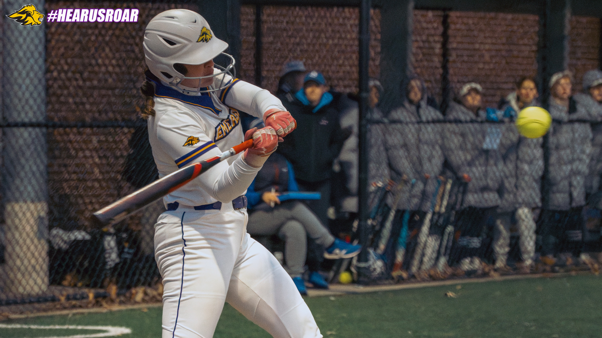 Cal Sheehan swings at a pitch against Emmanuel