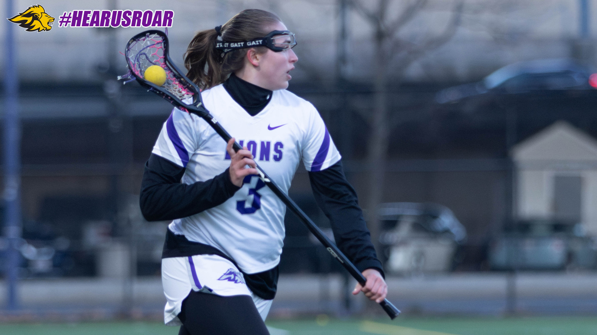 Laura Lovell moves up field against Oneonta