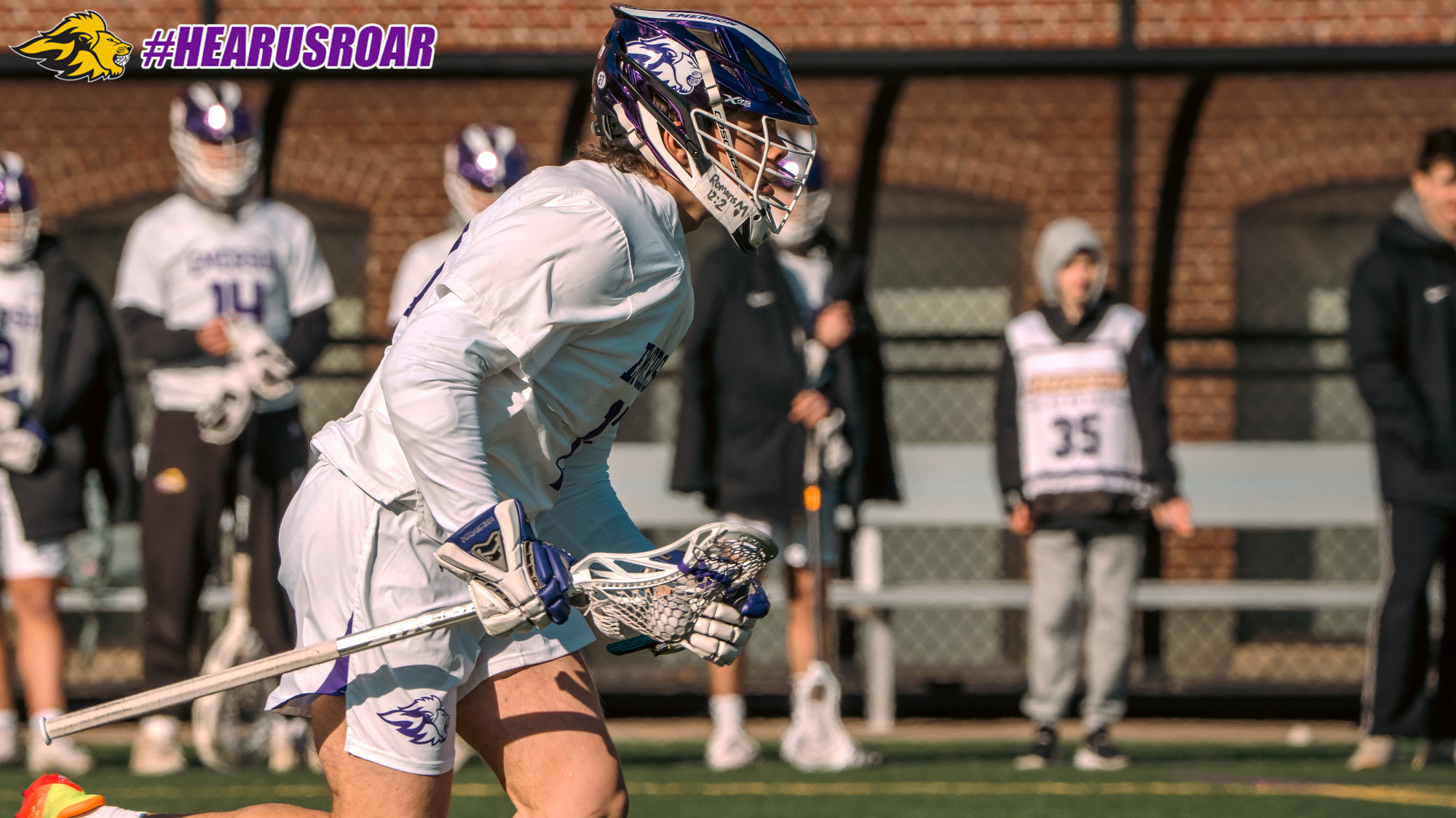 Jett McCullogh runs up field against MIT