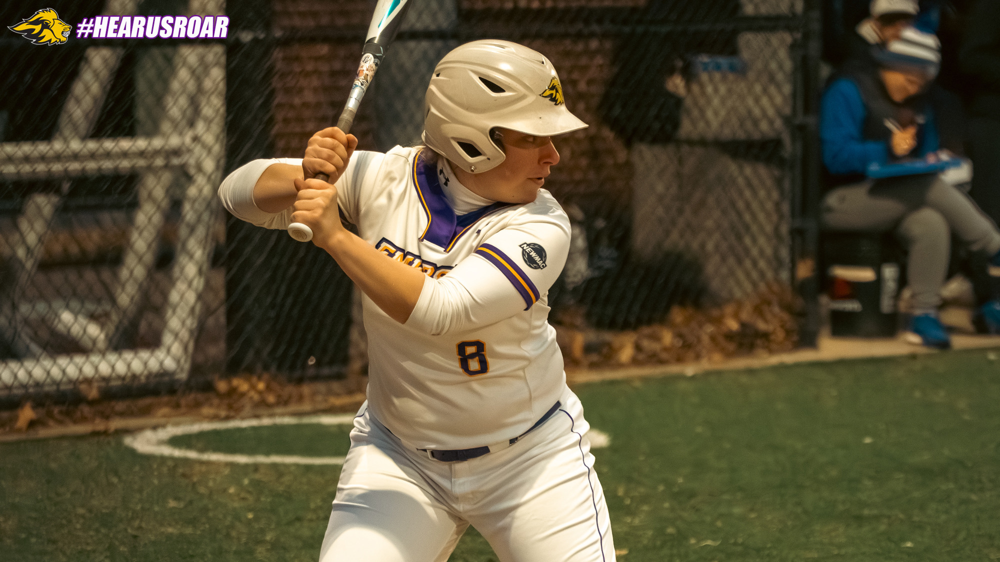 Kayla Nuehlen at bat against Emmanuel