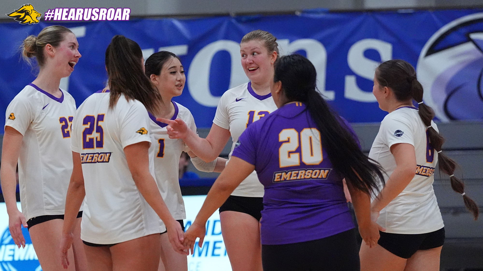 Women's Volleyball huddles at Wheaton College
