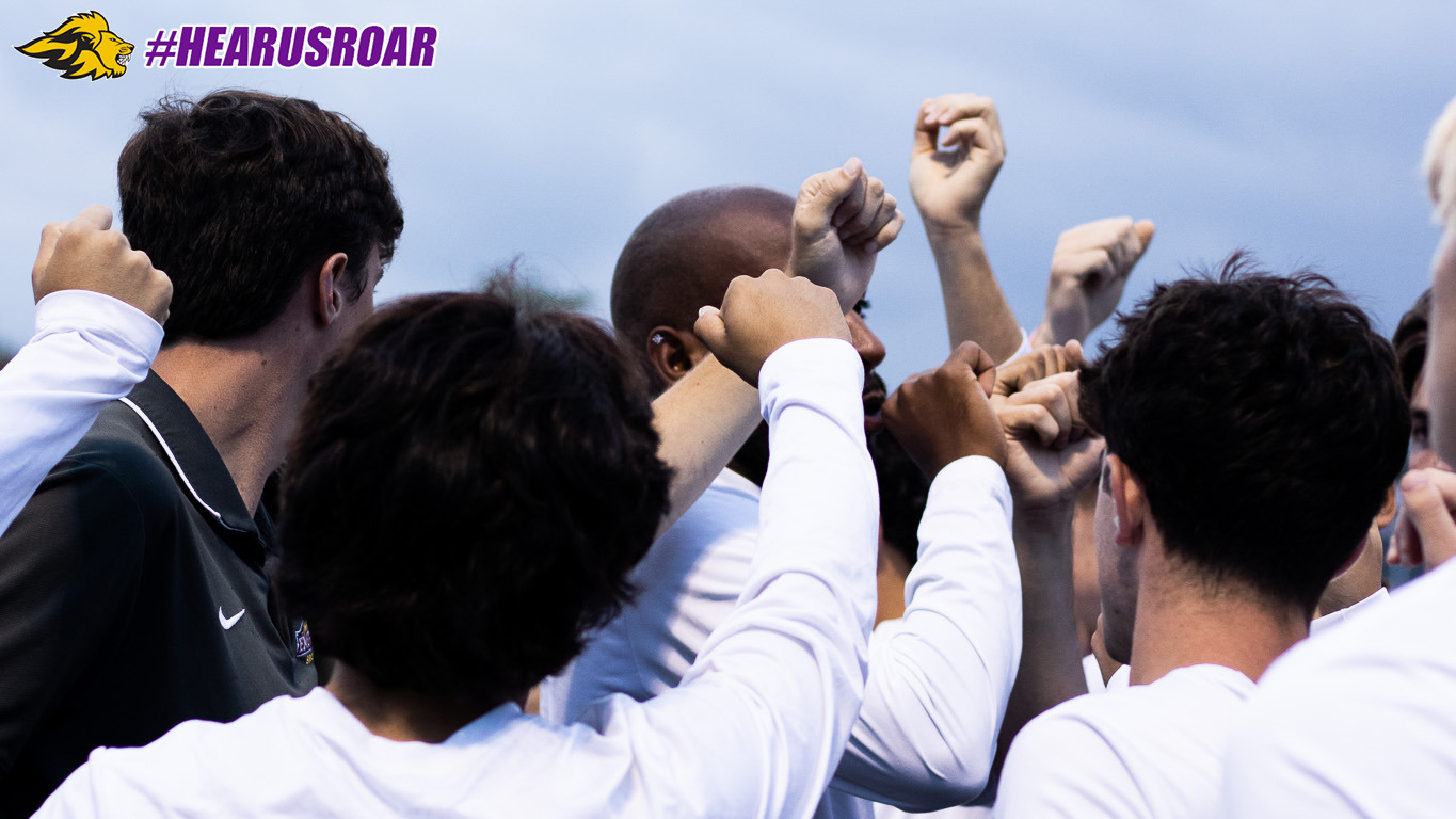 Men's Soccer Pregame Huddle at Bridgewater State