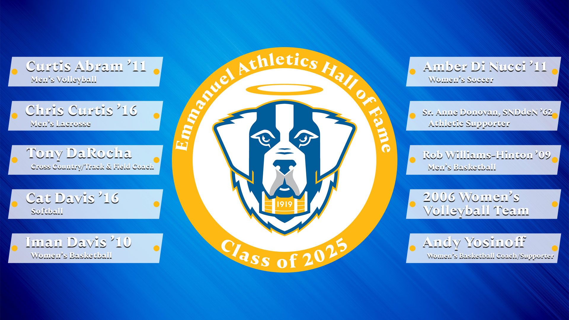 Emmanuel Athletics Hall of Fame 2025