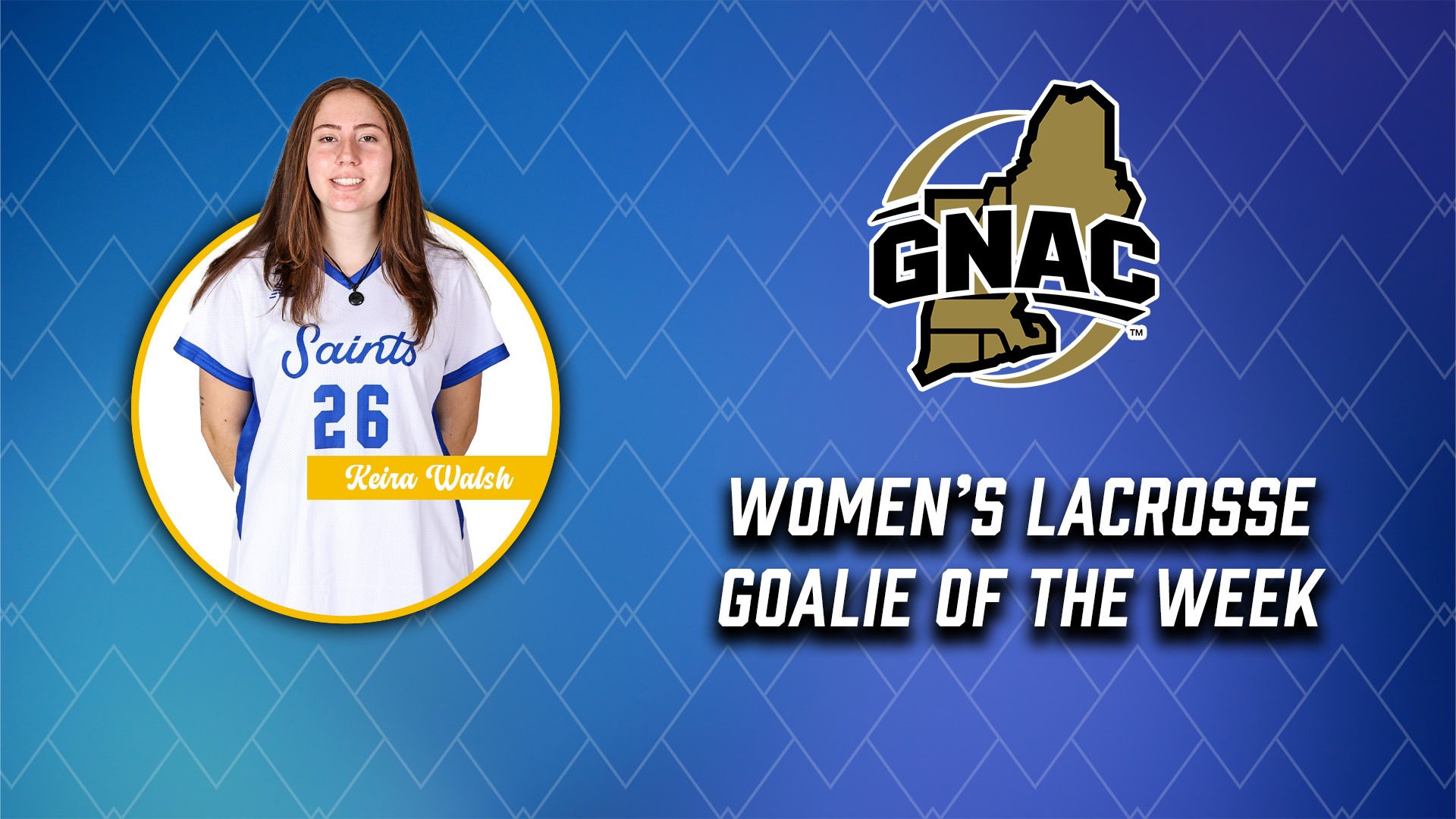 Keira Walsh GNAC Goalie of the Week April 6
