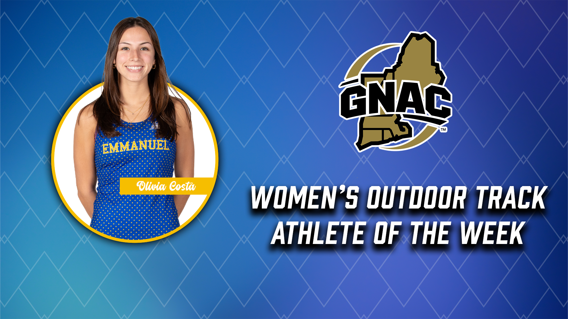 Olivia Costa GNAC Track Athlete of the Week April 6
