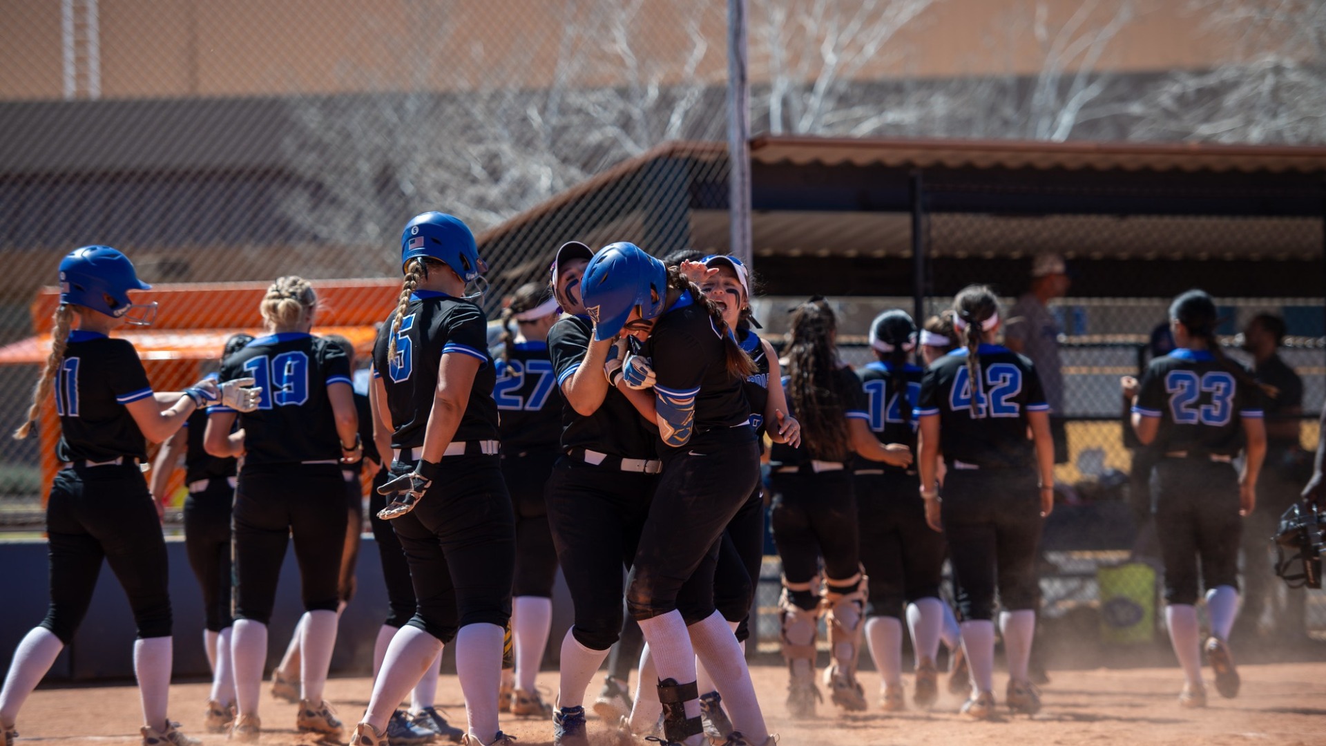 softball homerun celebrate