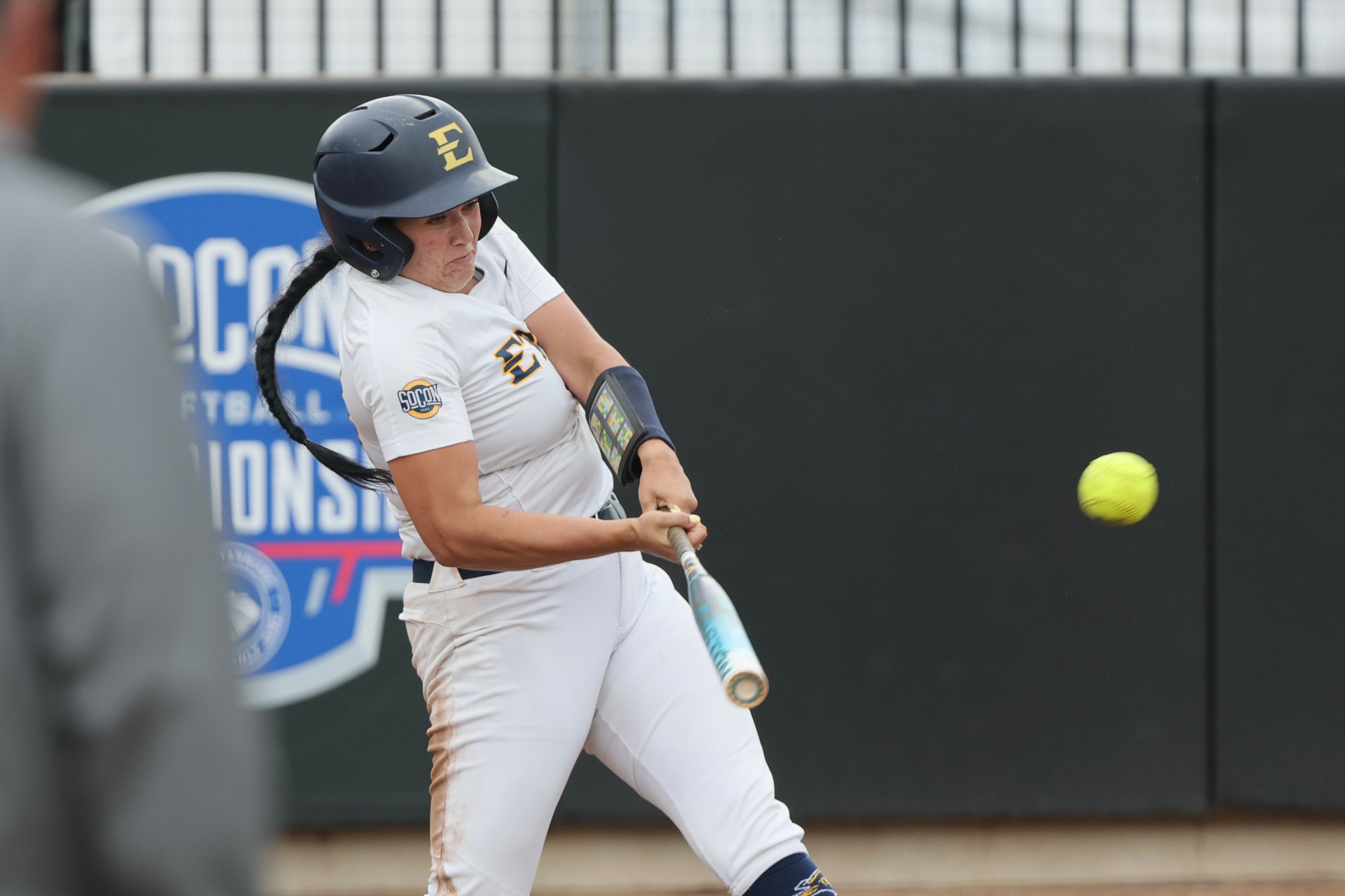 Halle Laramie hits a double