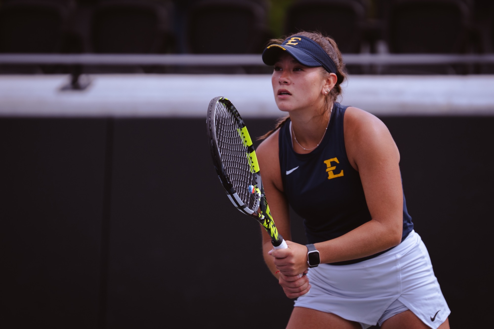 Alessandra Caceres readies for play in a NCAA Tournament match against Clemson in 2026