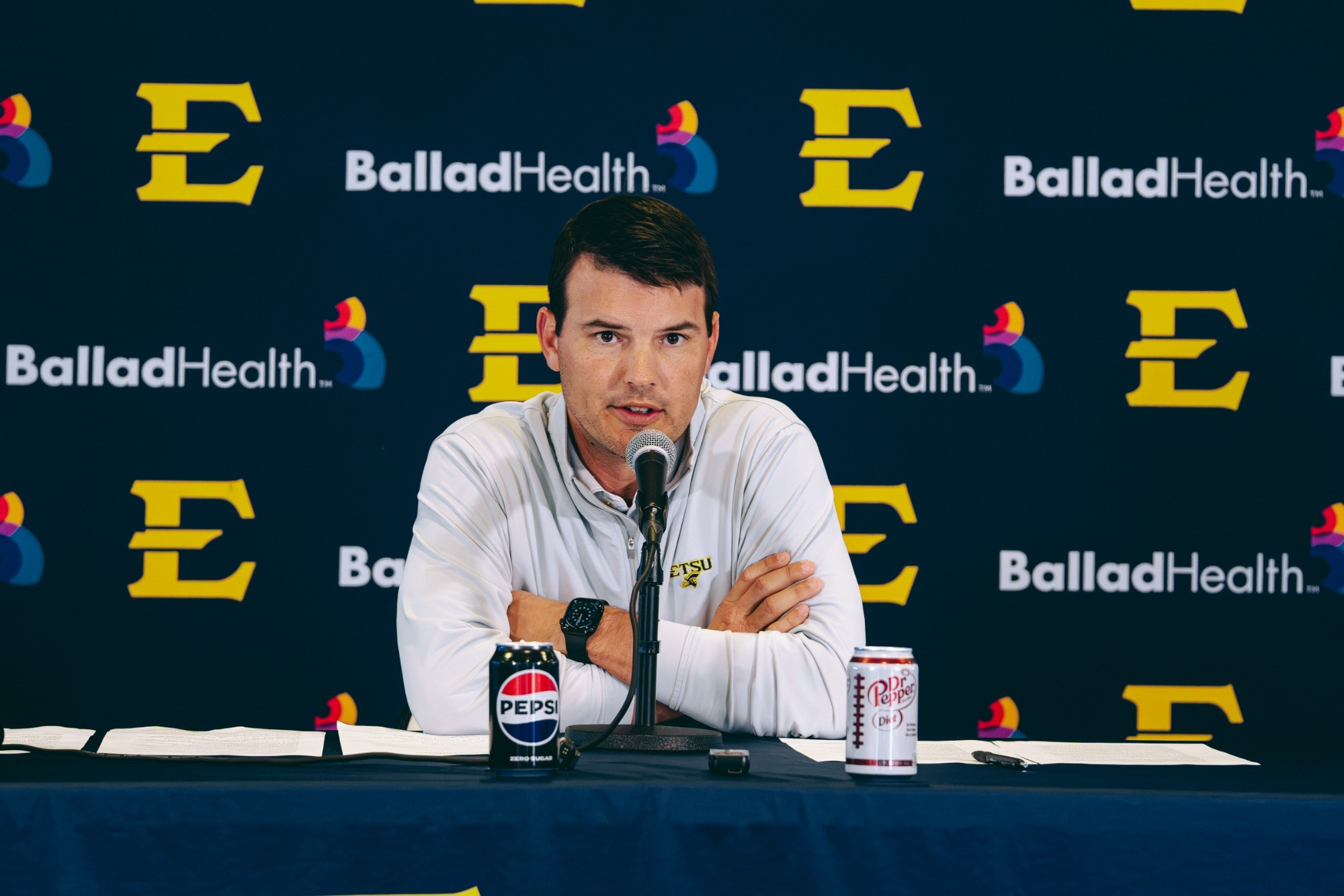 Will Healy speaks to the media ahead of a matchup with Tennessee Tech