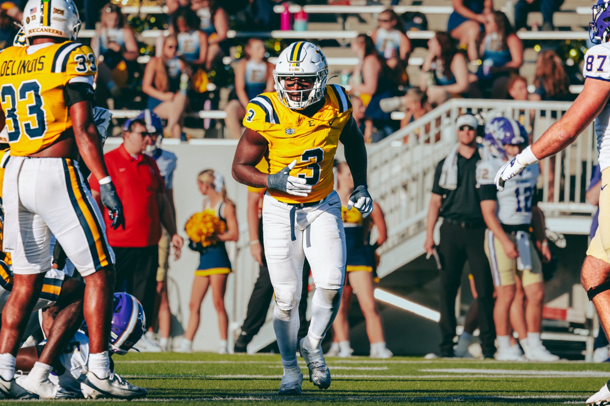 Linebacker Jarvis Johnson during ETSU's win over Western Carolina