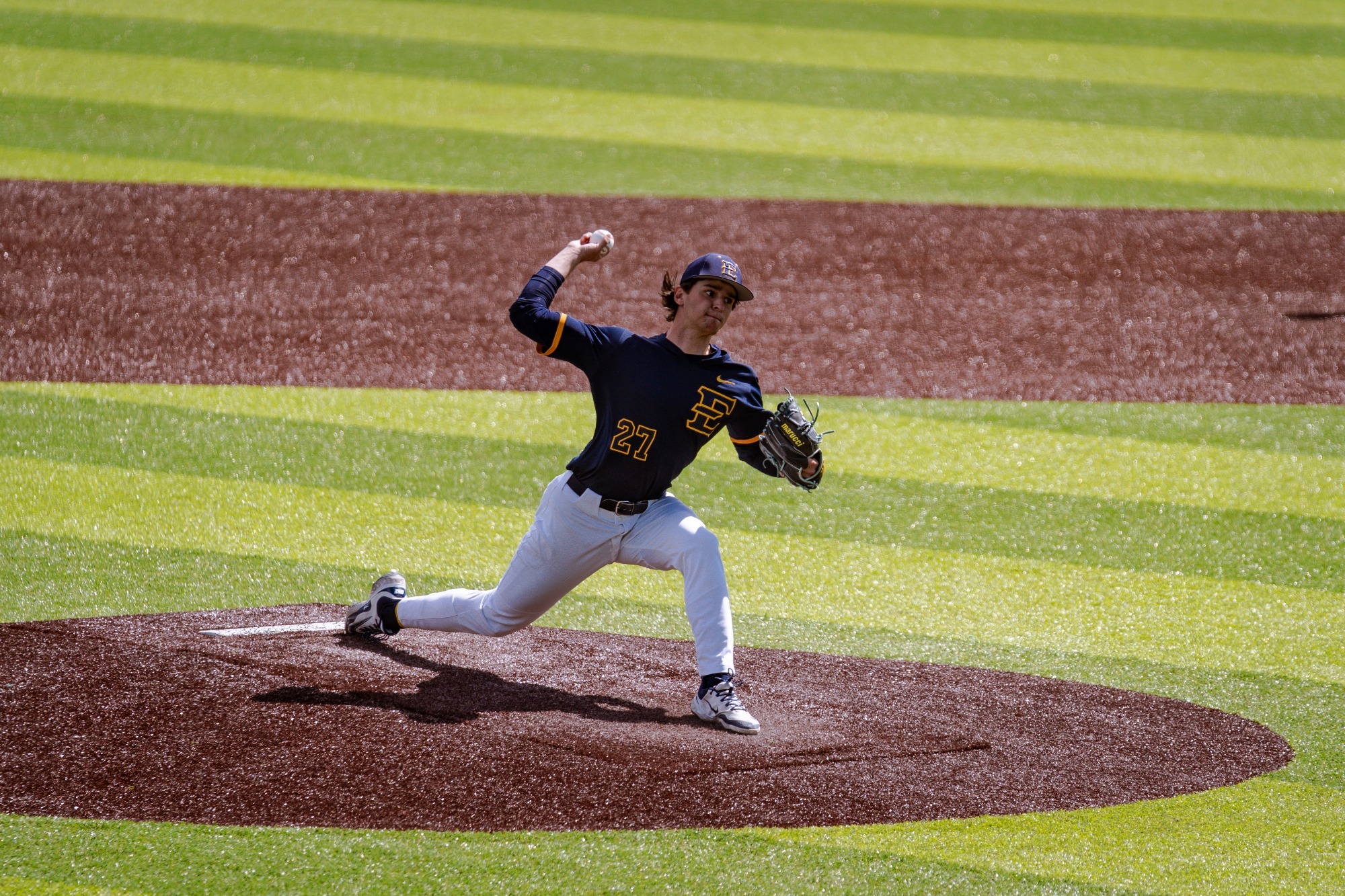 Reid Brosnan delivers a pitch against VMI