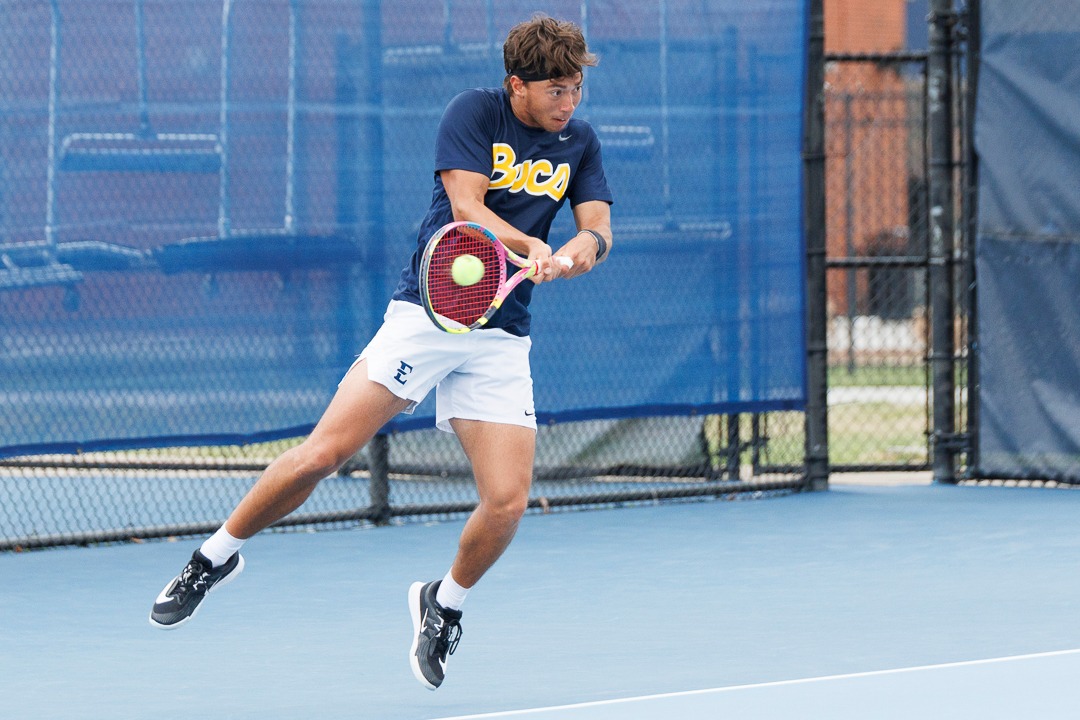 Martin Vergara plays a ball in a match against Wofford