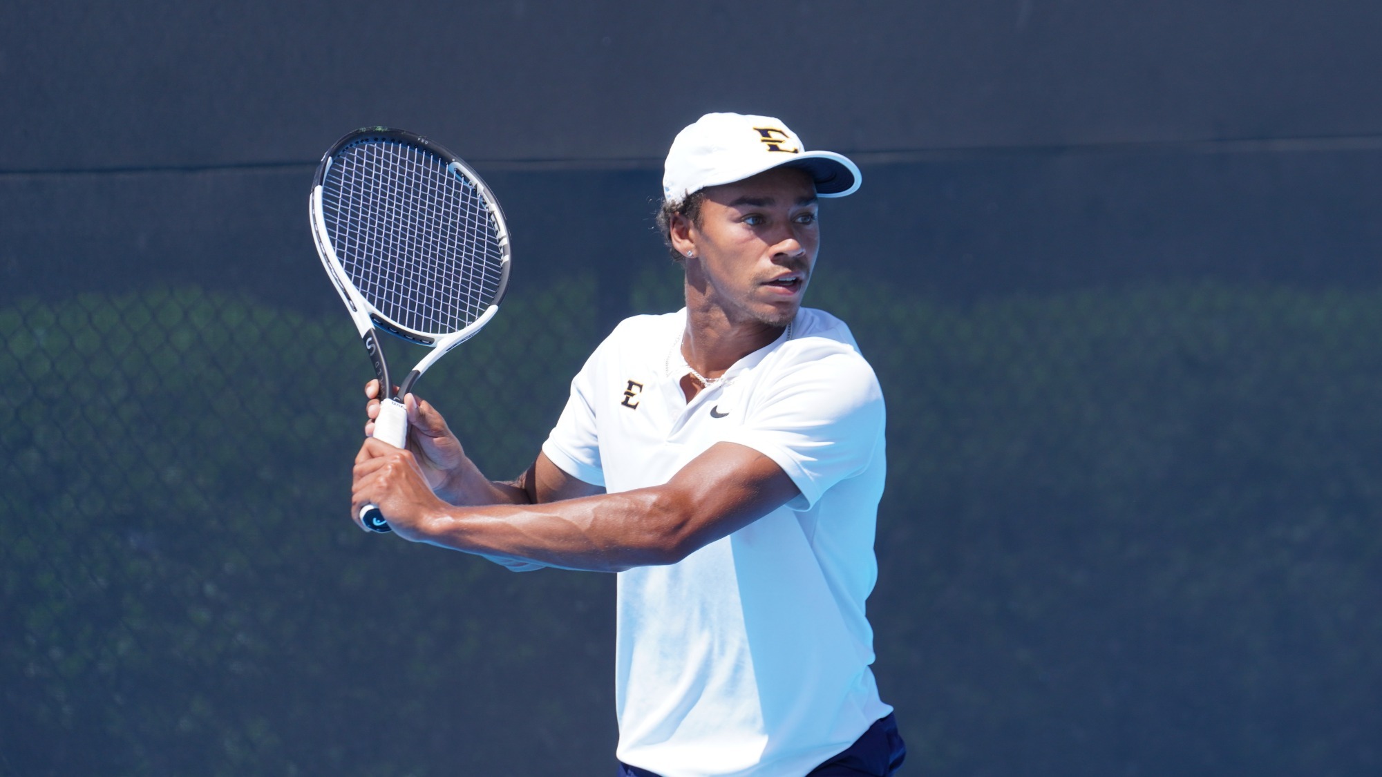 Kai Cowcher gets ready for play in the SoCon Semifinals against Mercer