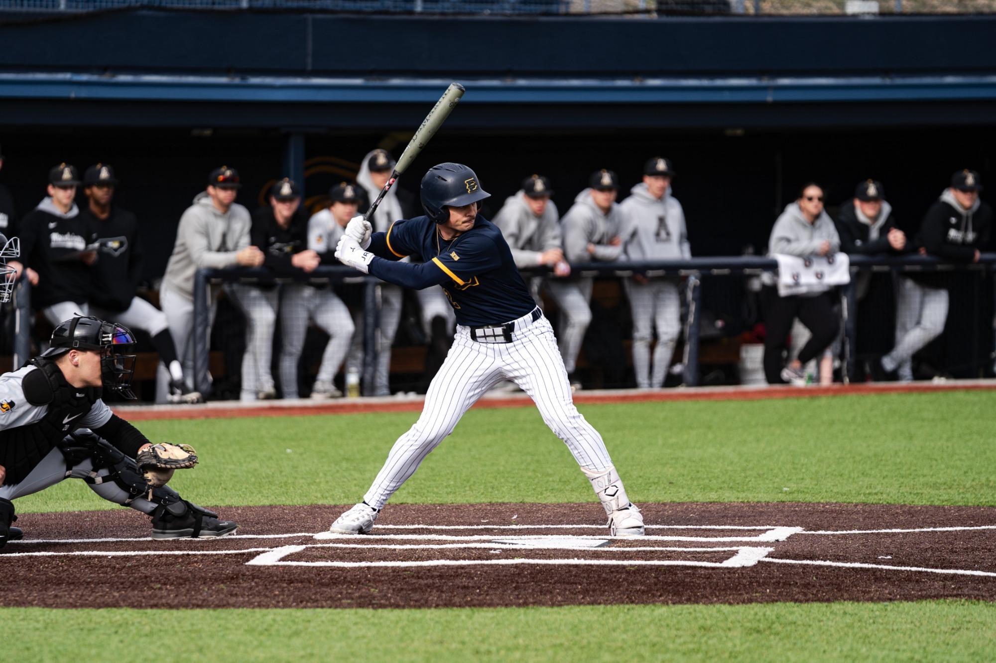 Henry Ferguson readies for a pitch in a game against Appalachian State