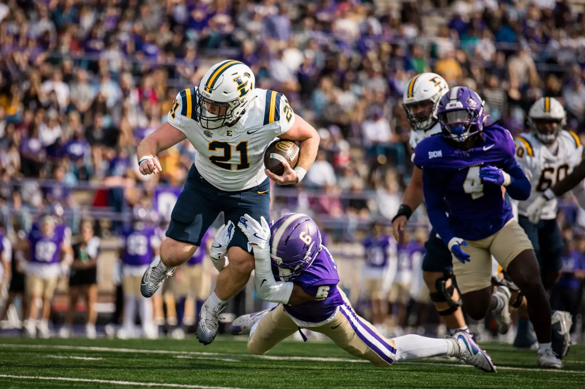 Jason Albritton runs the ball in a game against Western Carolina