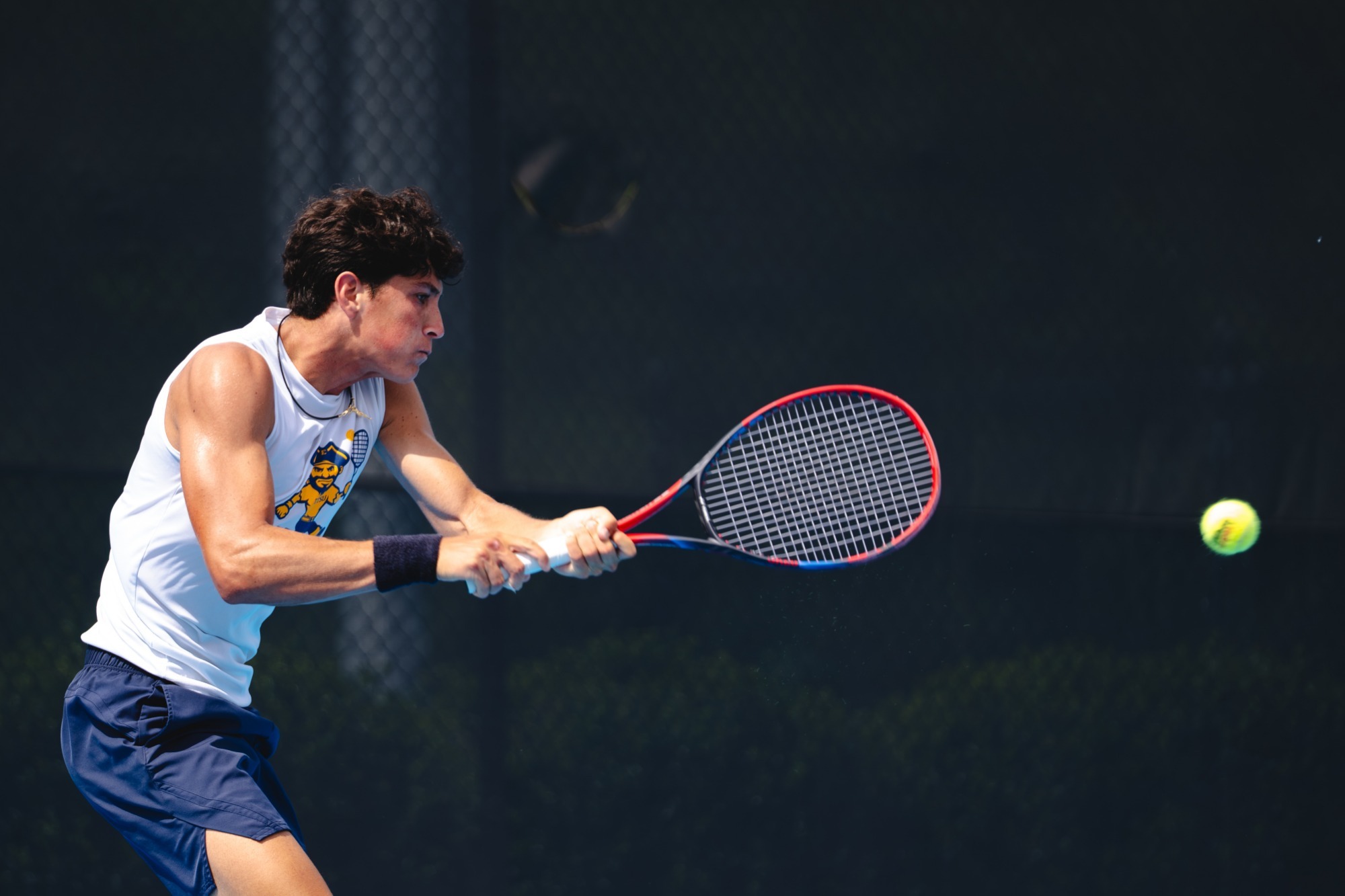 Oscar Martinez swings at a ball in the SoCon Championship match against Samford