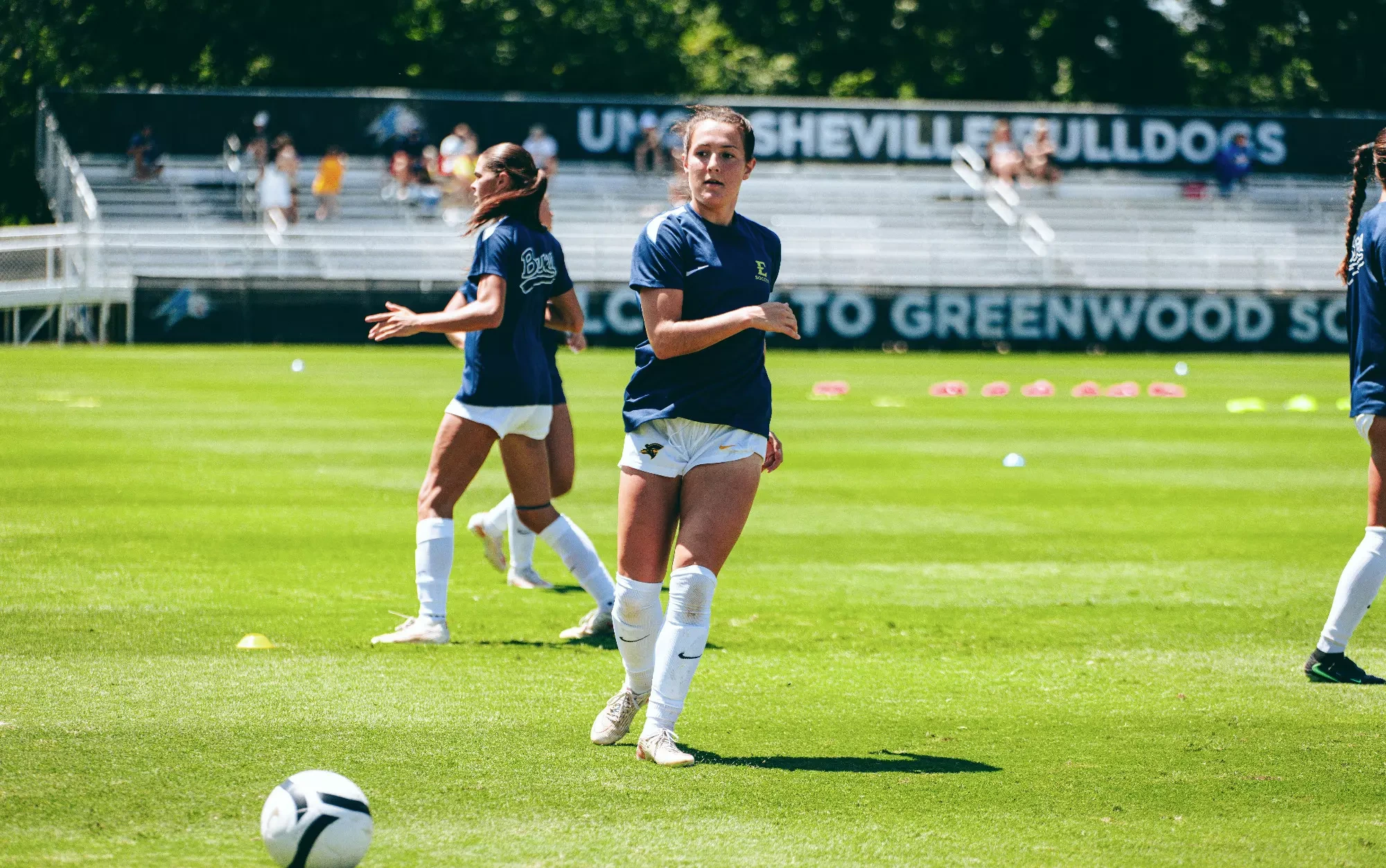 Natalie Capannelli warms up for a soccer match at UNC Asheville.