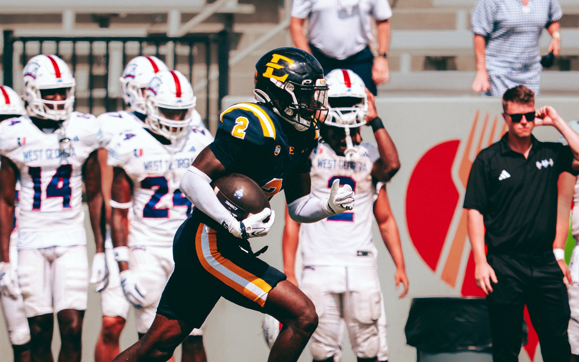 Mike Jenkins intercepts a pass in a win over West Georgia