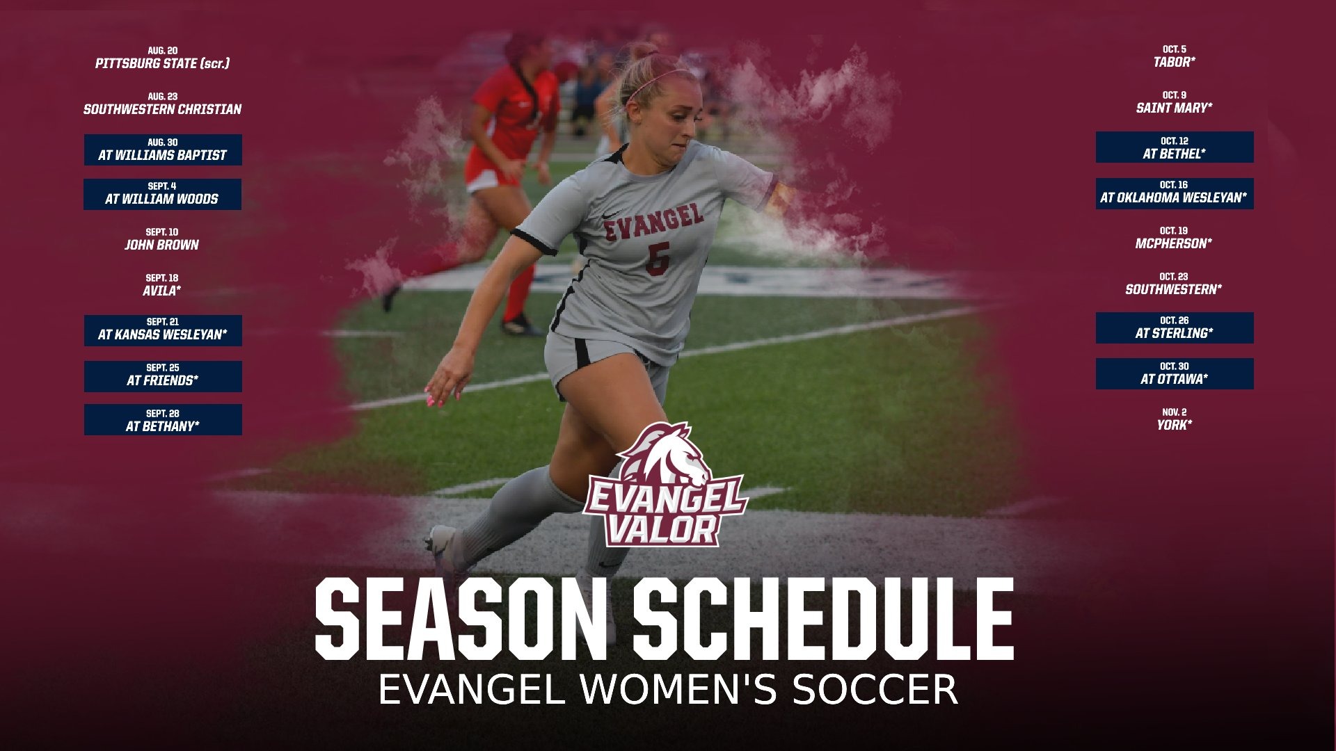 Valor Soccer Announces 2024 Spring Schedules Evangel University of