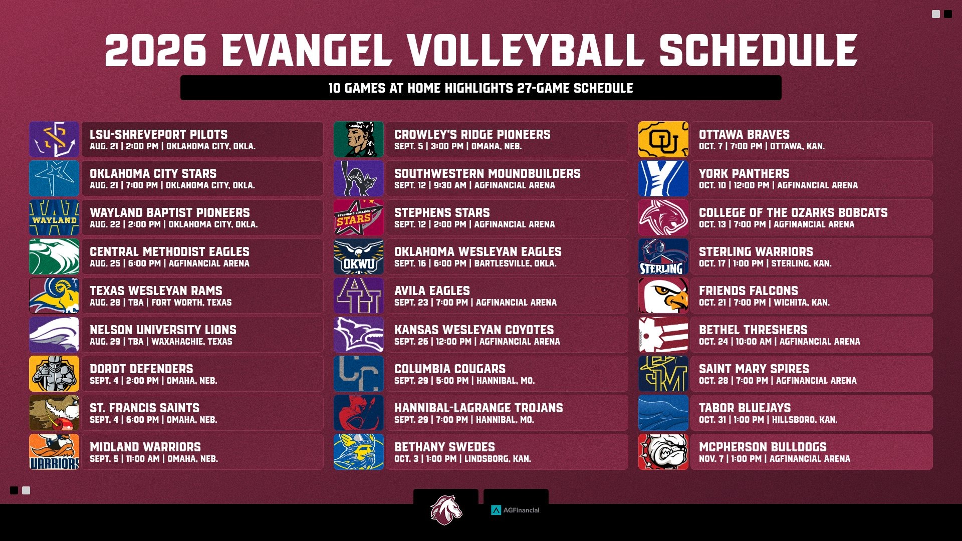 2026 EU VB Schedule