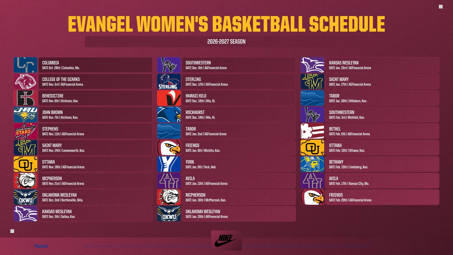 WBB Schedule 2026-27