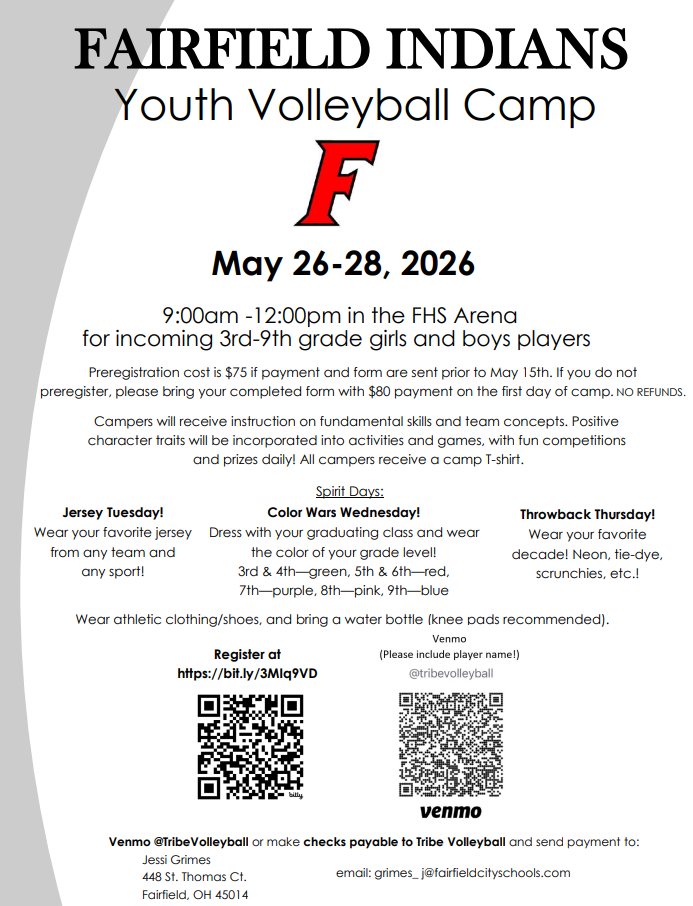 Fairfield Girls Volleyball Camp 2026