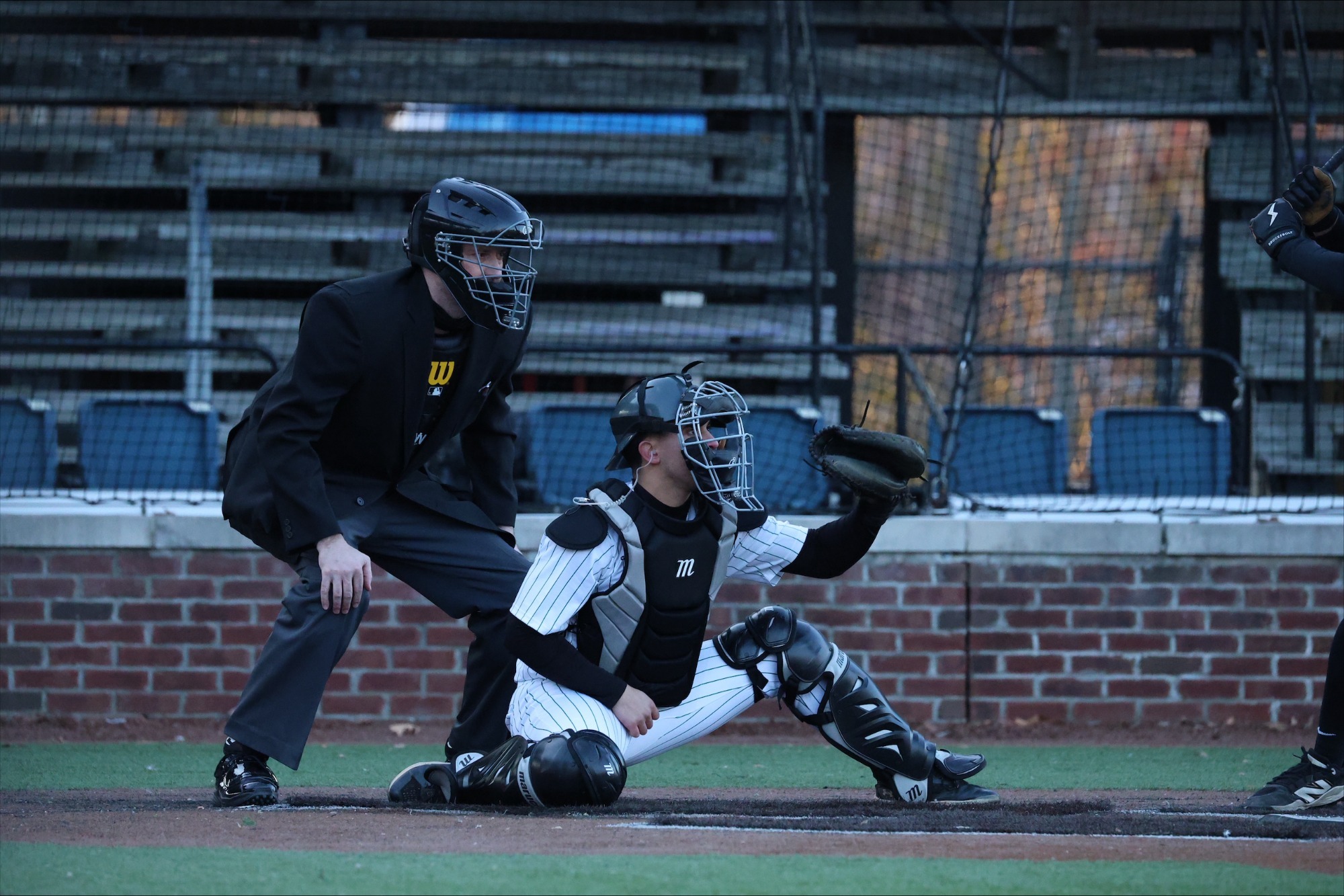 Medrano behind the dish against Millersville in season opener.