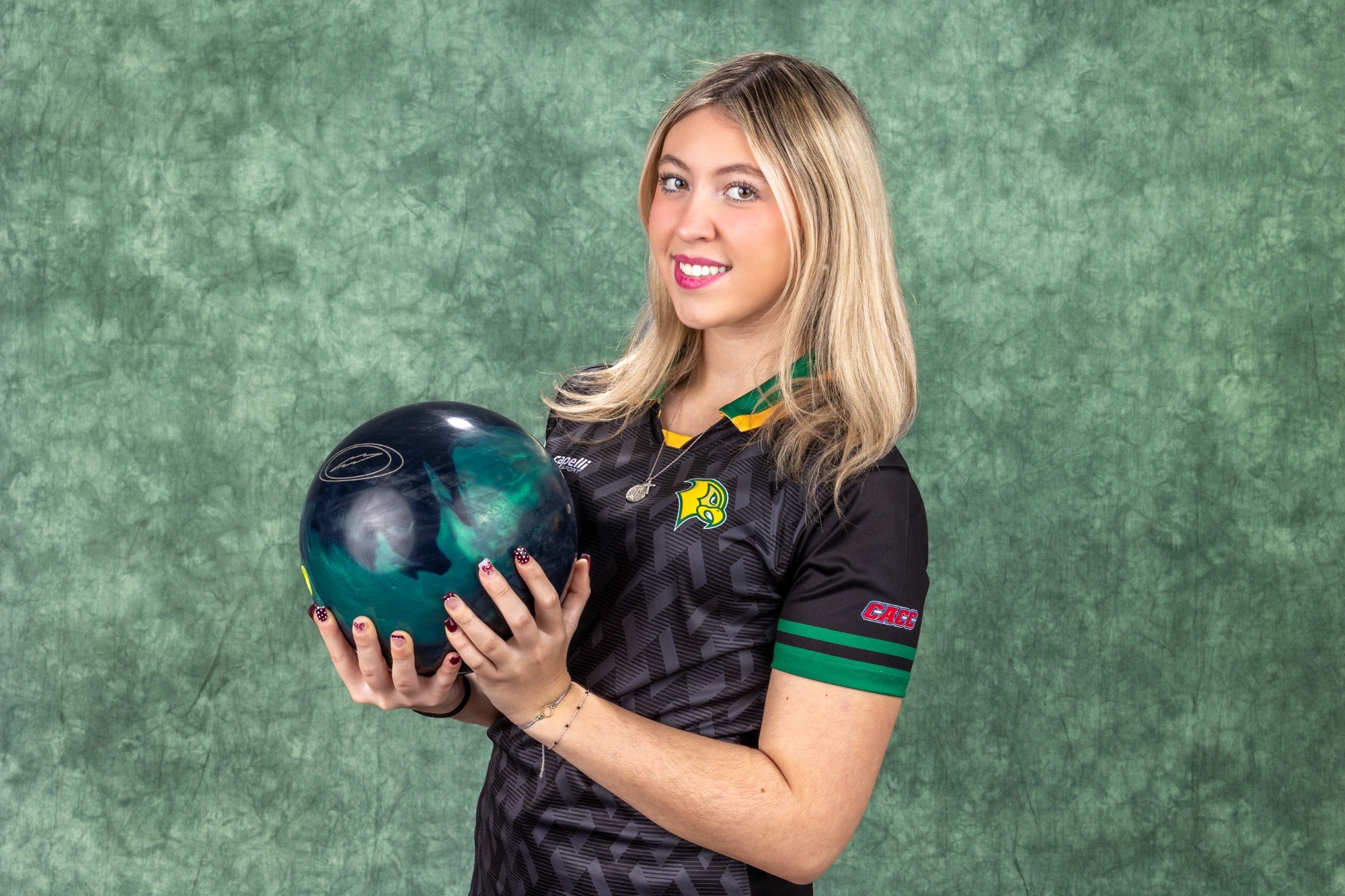 Sophia Raucher Media Day - posing with bowling ball