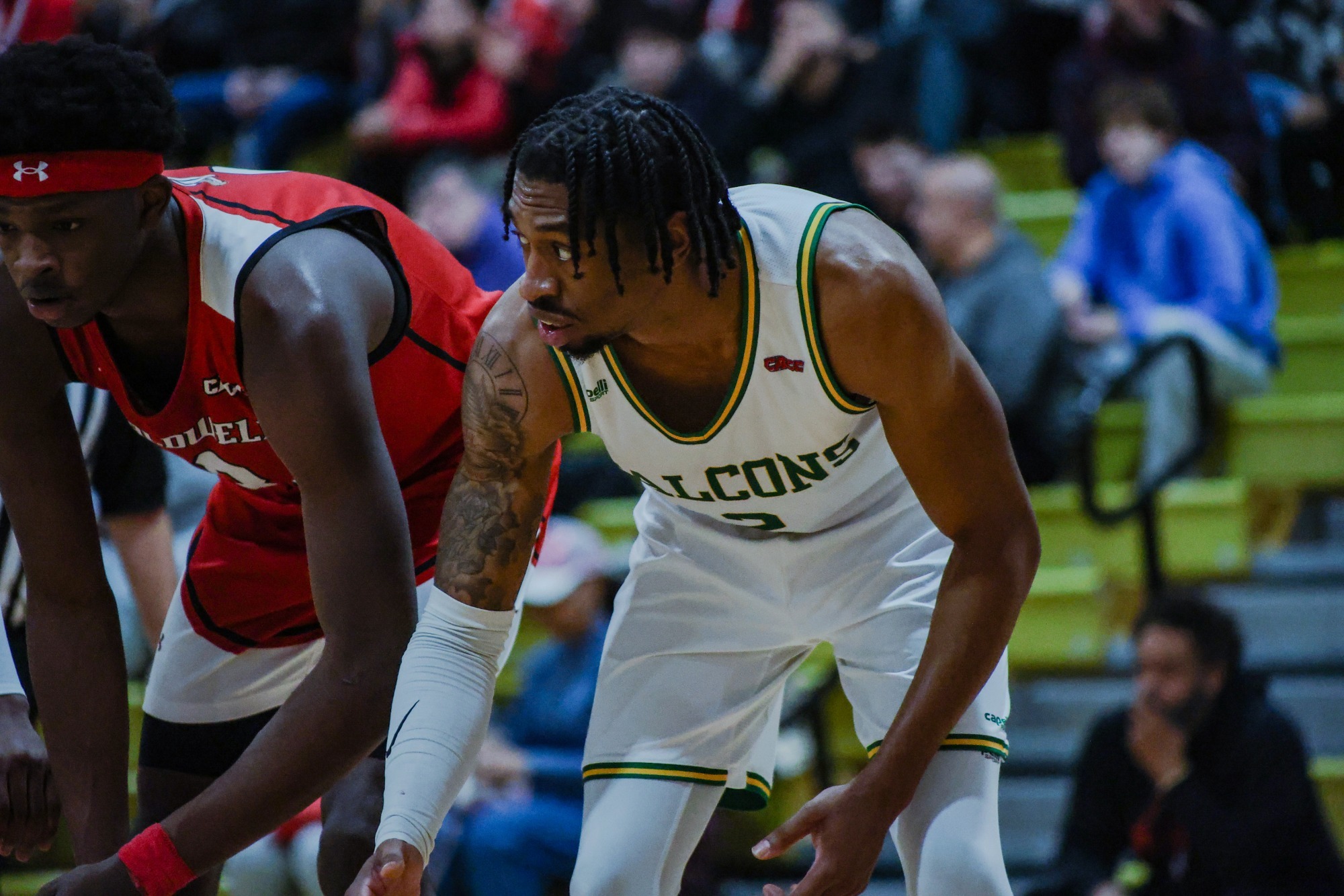 Jared White awaits free throw attempt In CACC Semifinal